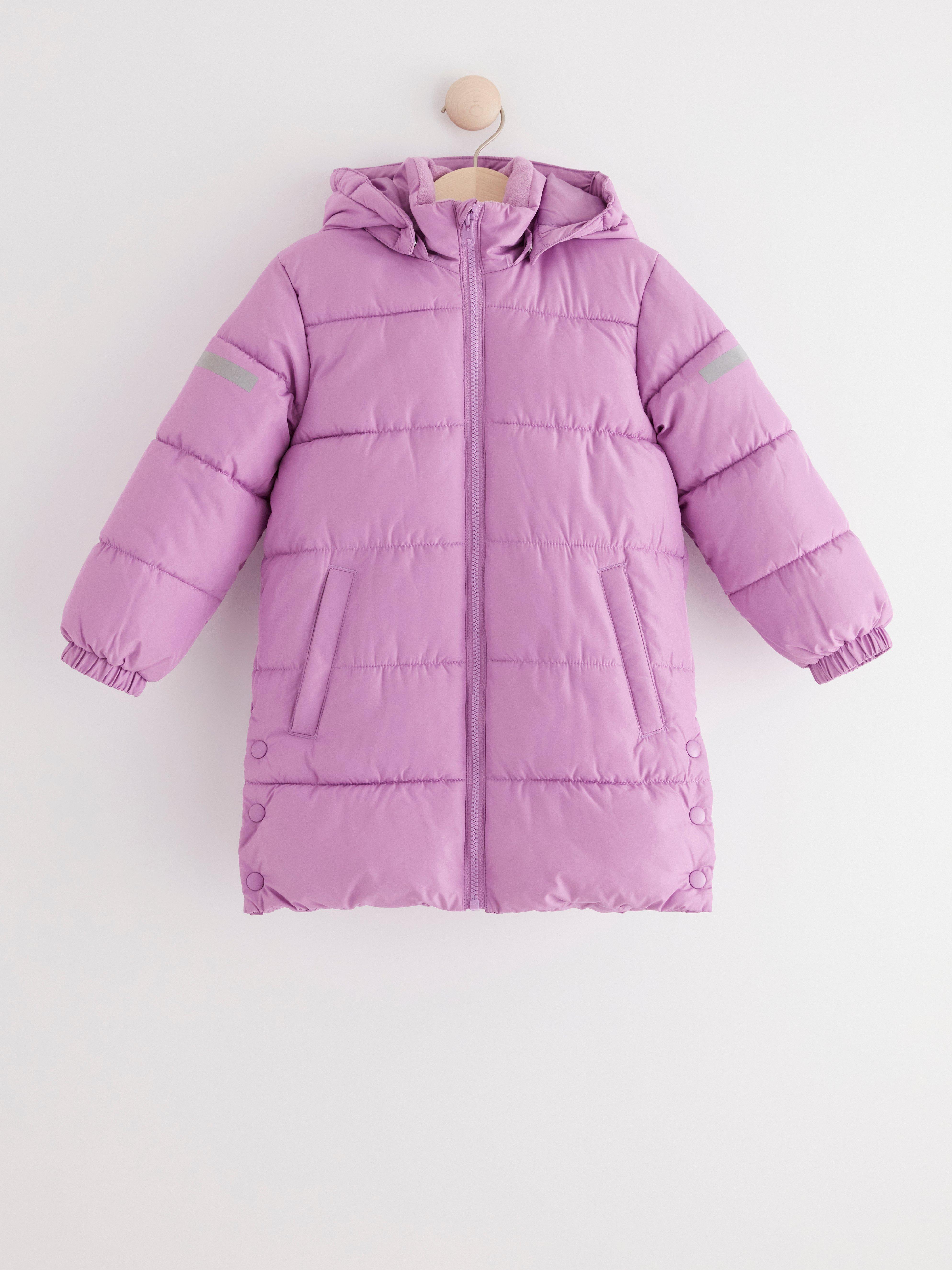 Water repellent long puffer jacket Light Dusty Lilac