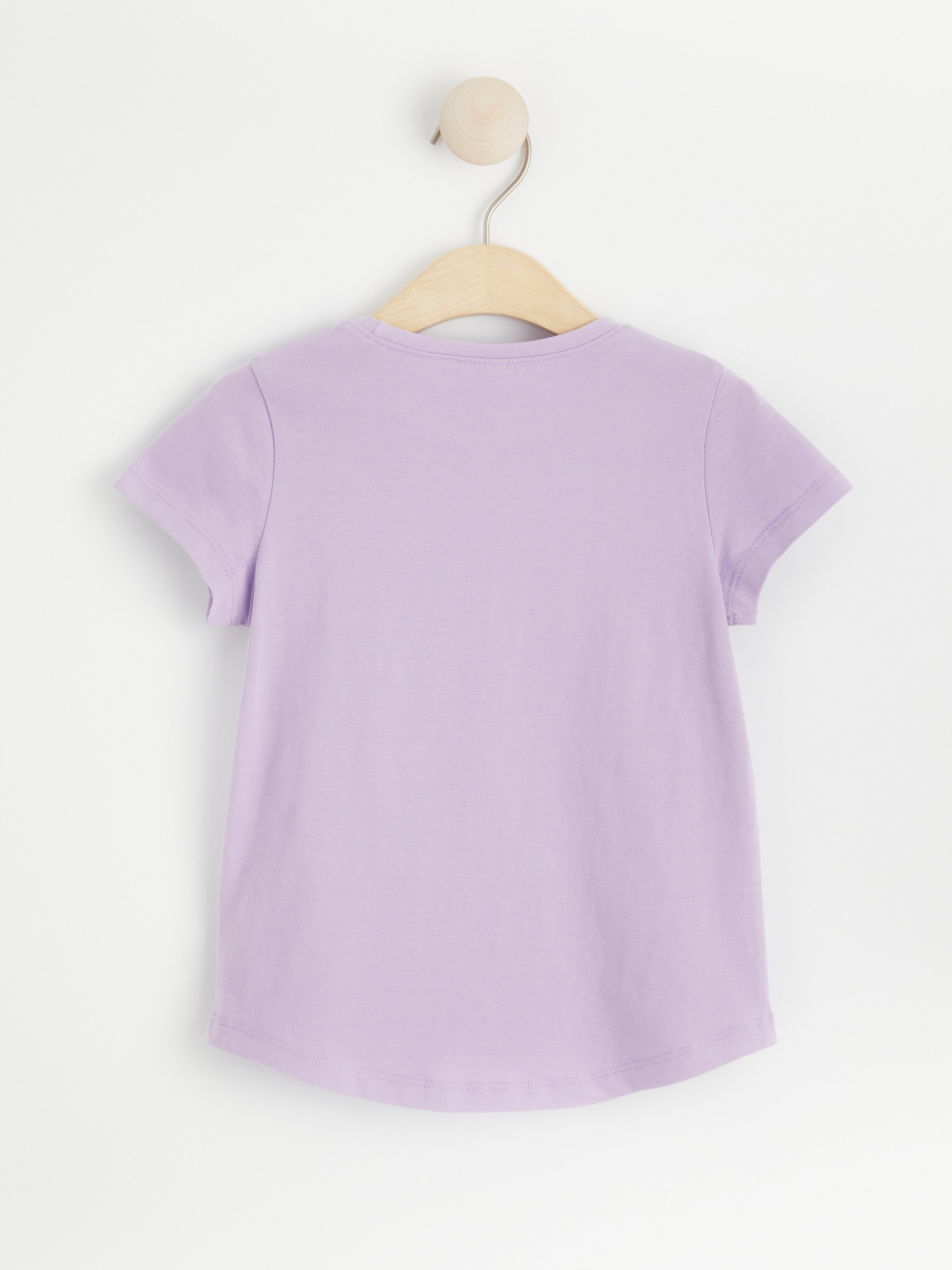 Short sleeve top with reversible sequins Light Lilac
