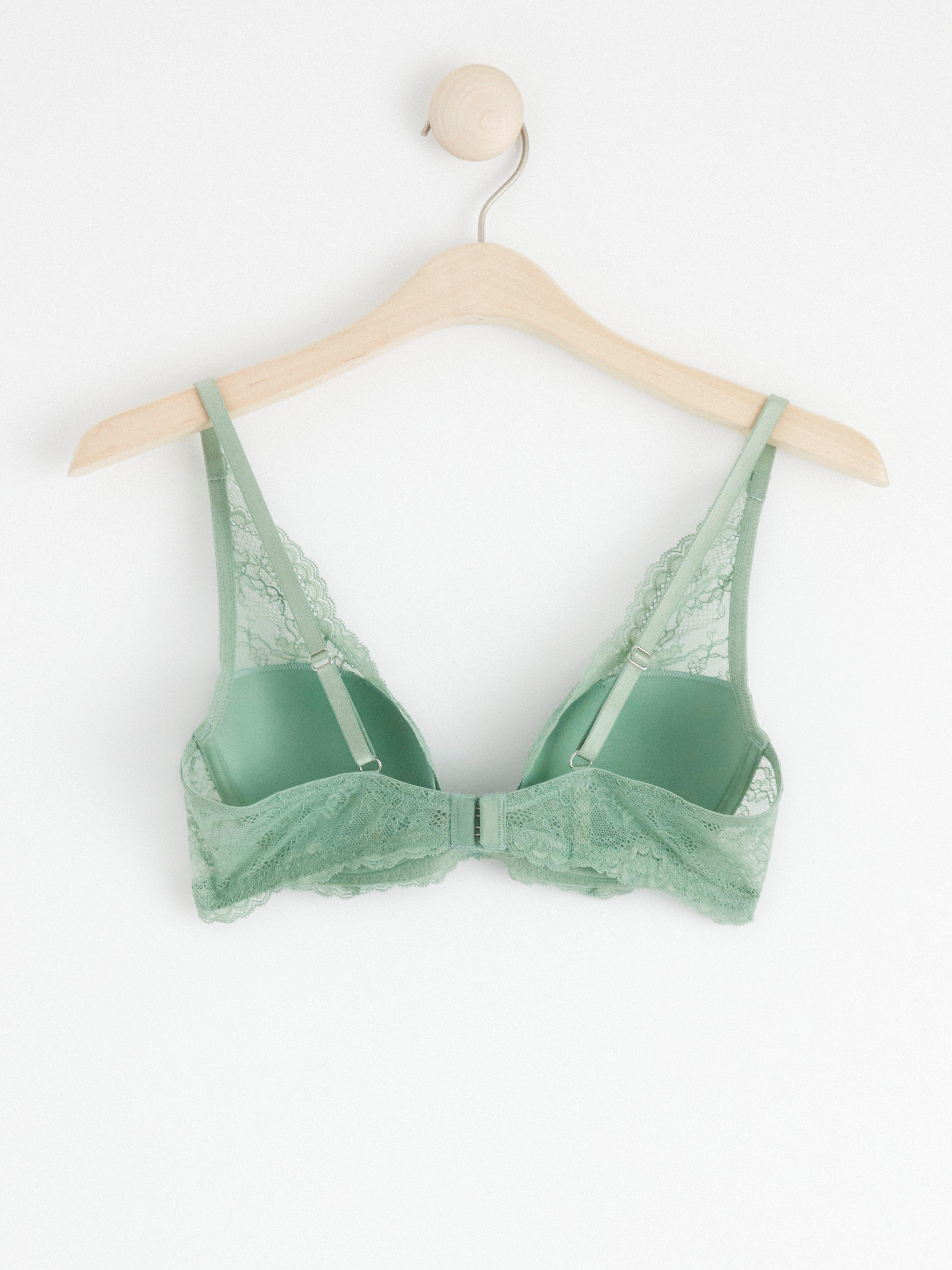 Tulip t-shirt bra with lace Light Dusty Green