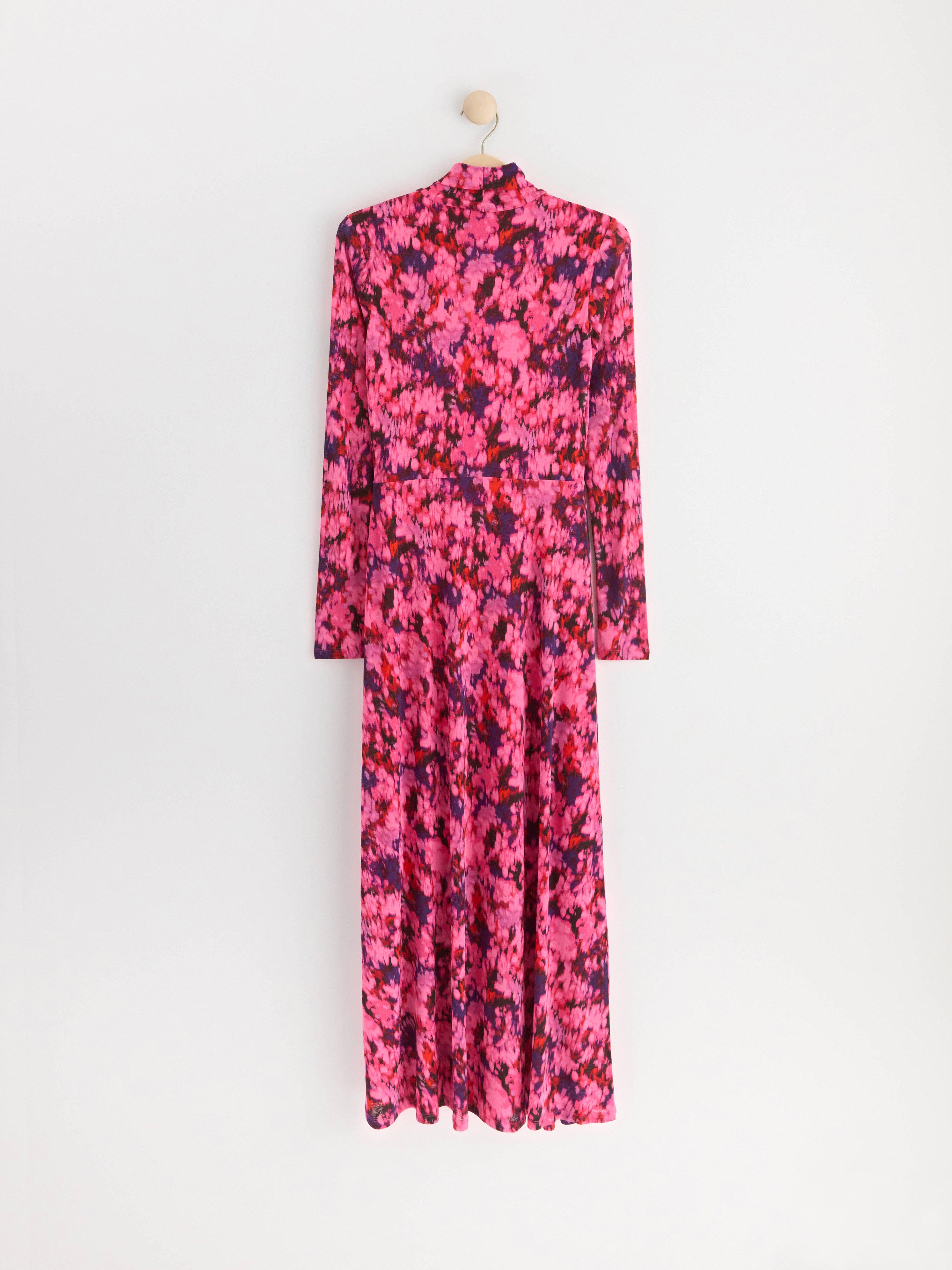 Long sleeve maxi dress Dark Pink