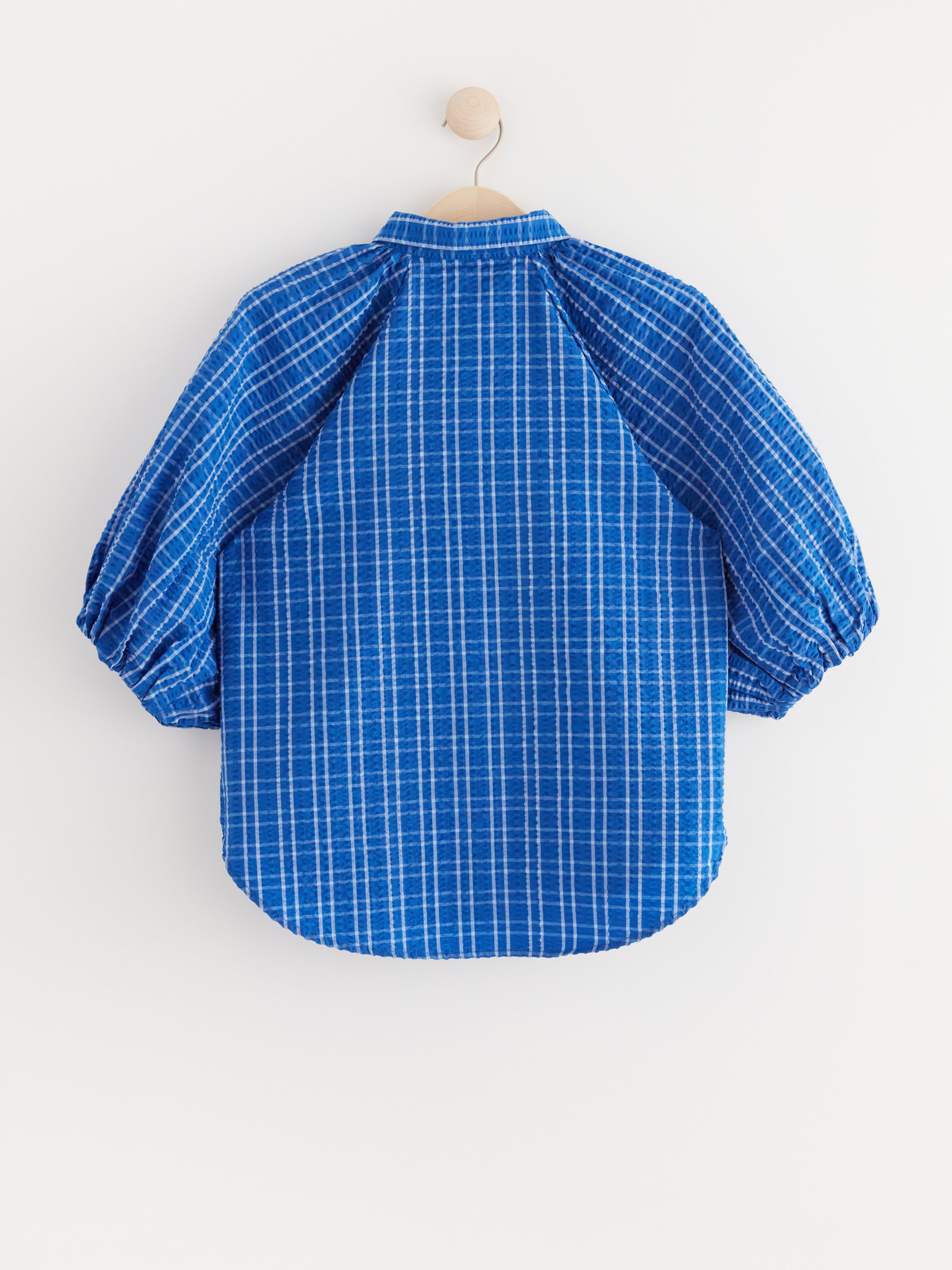Blouse with puff sleeves Dark Blue