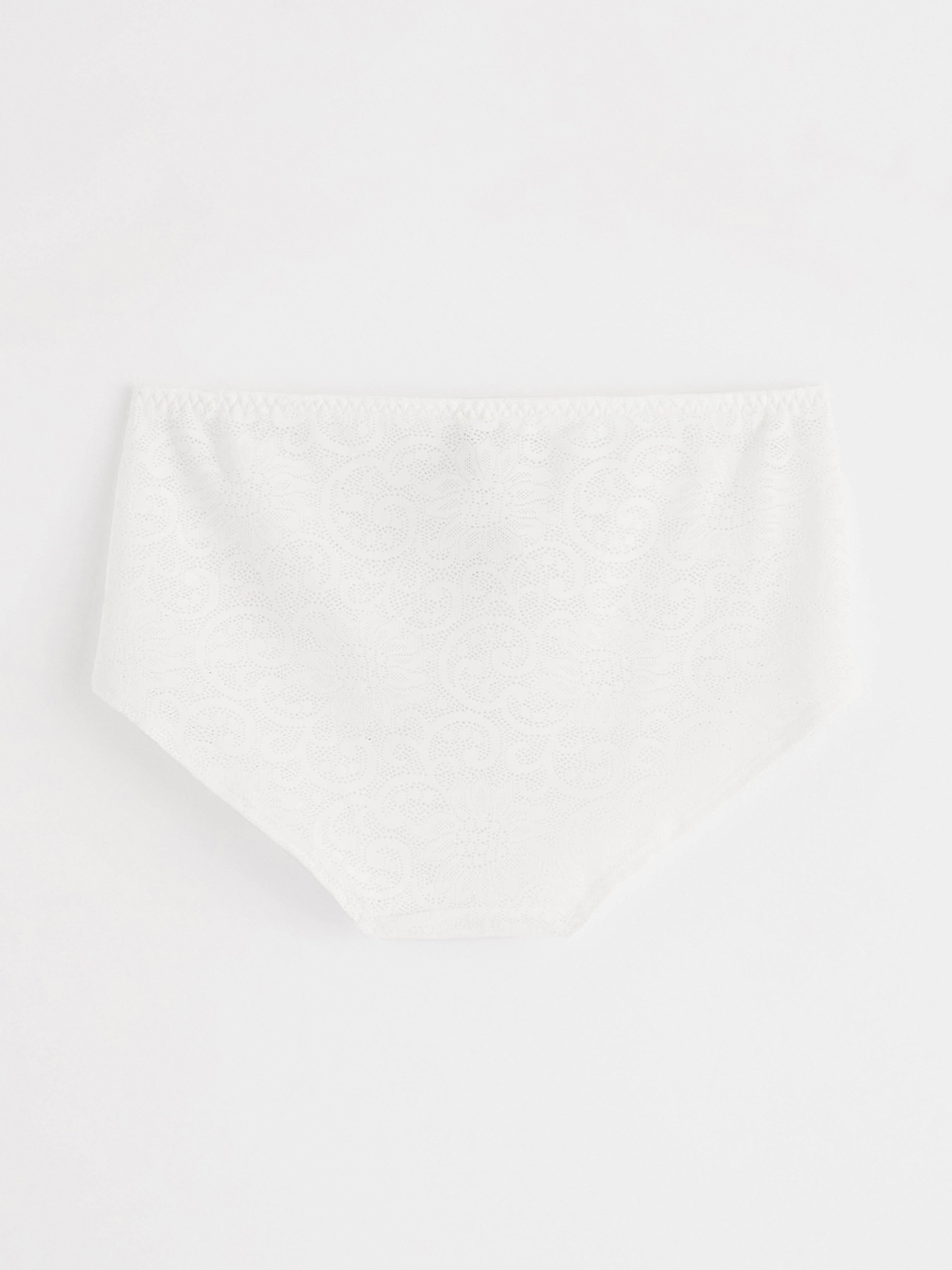 Regular waist brief with lace White