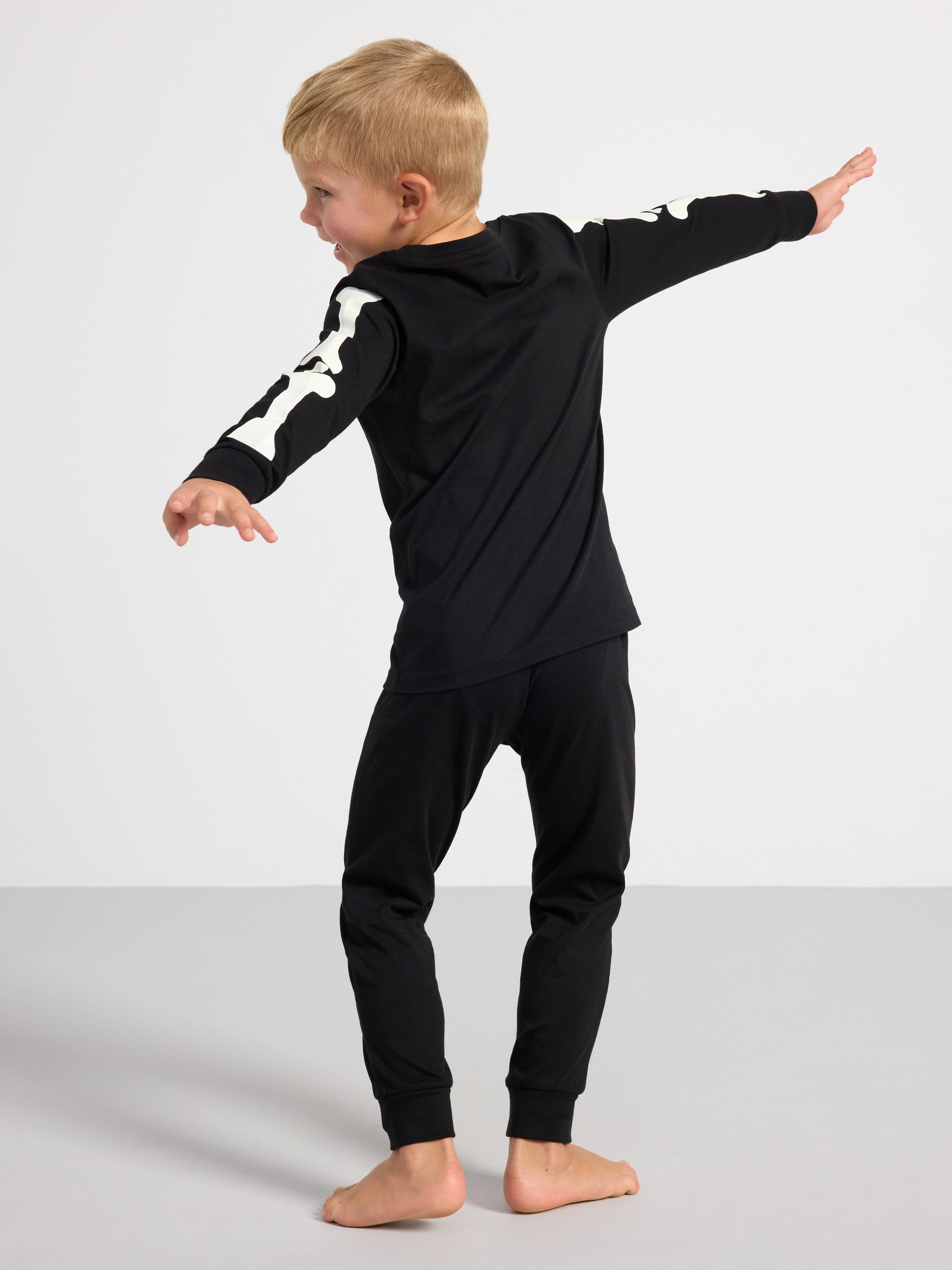 Pyjama set with halloween print Black