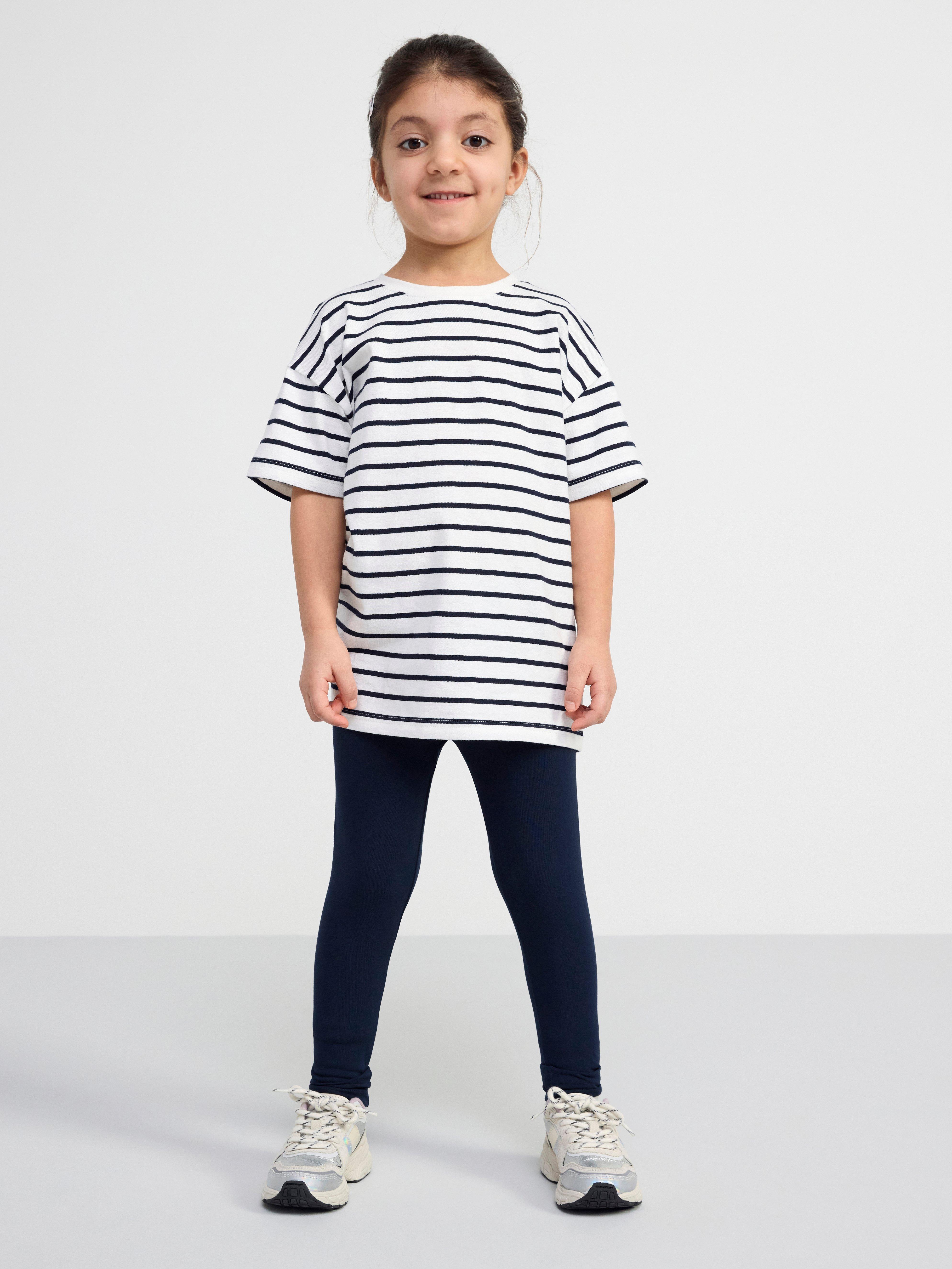 Oversize t-shirt with stripes Dark Navy