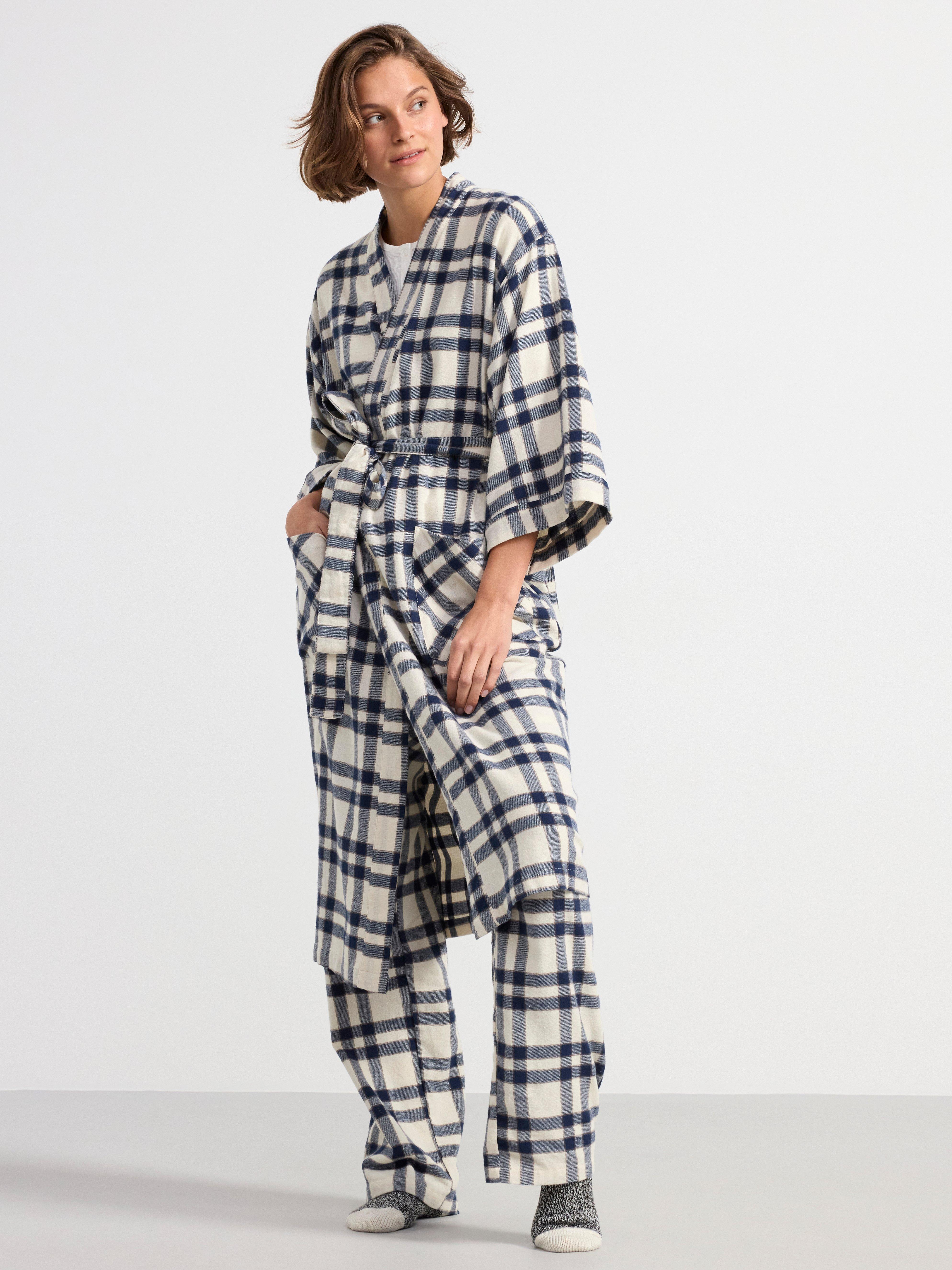 Robe in flannel Navy