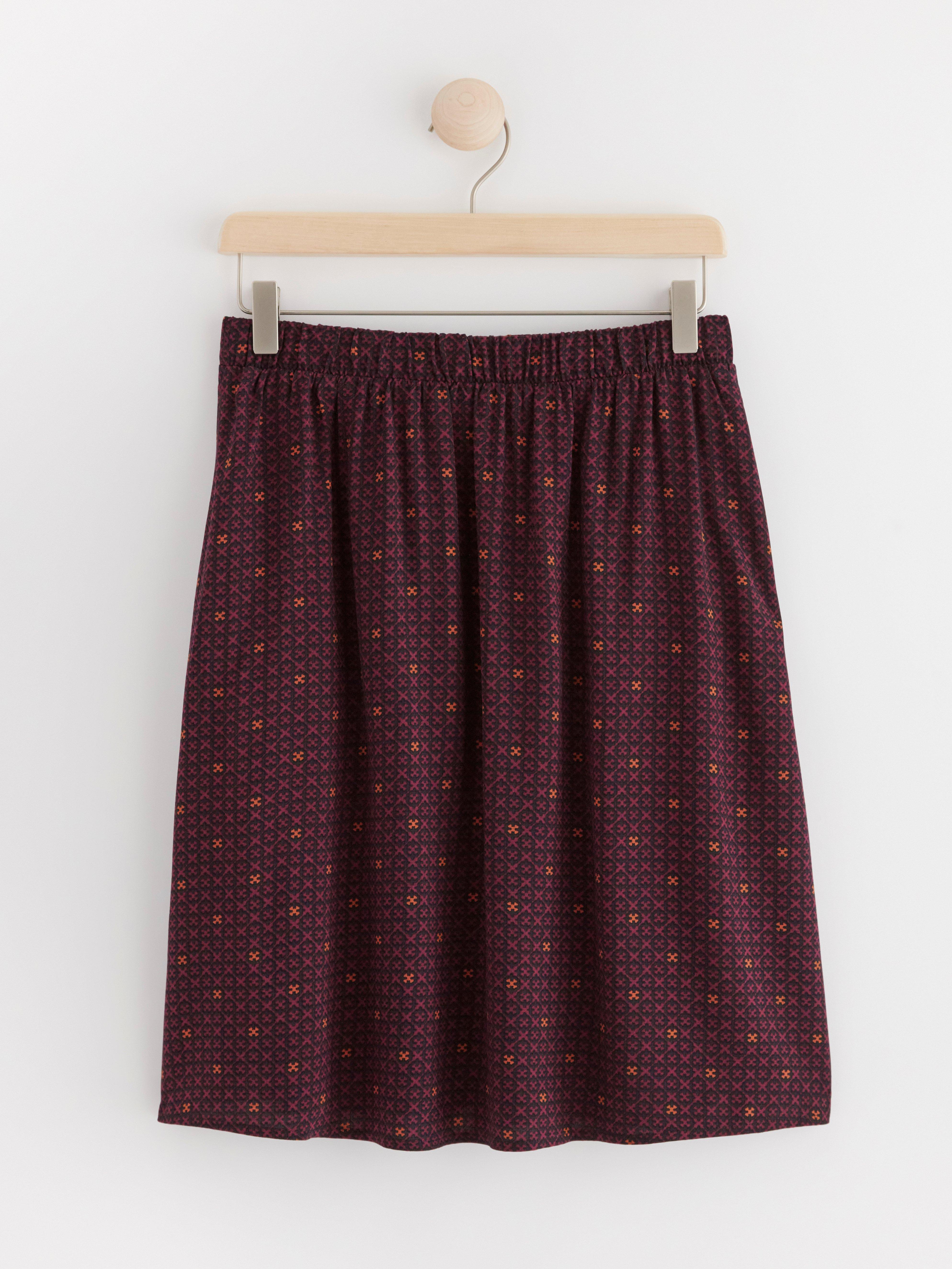 Dotted mini skirt Dark dusty red