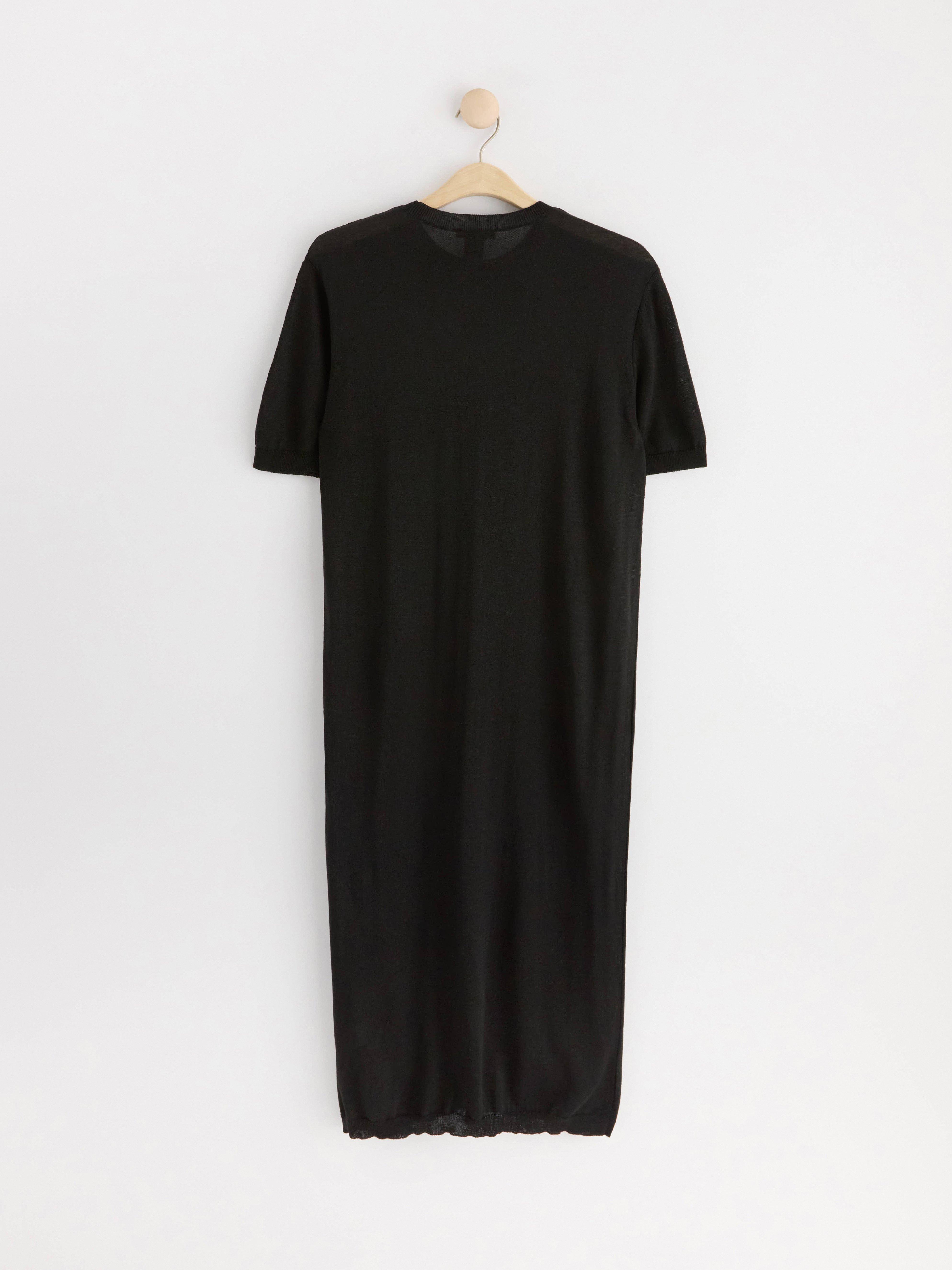 Knitted short sleeve dress Black