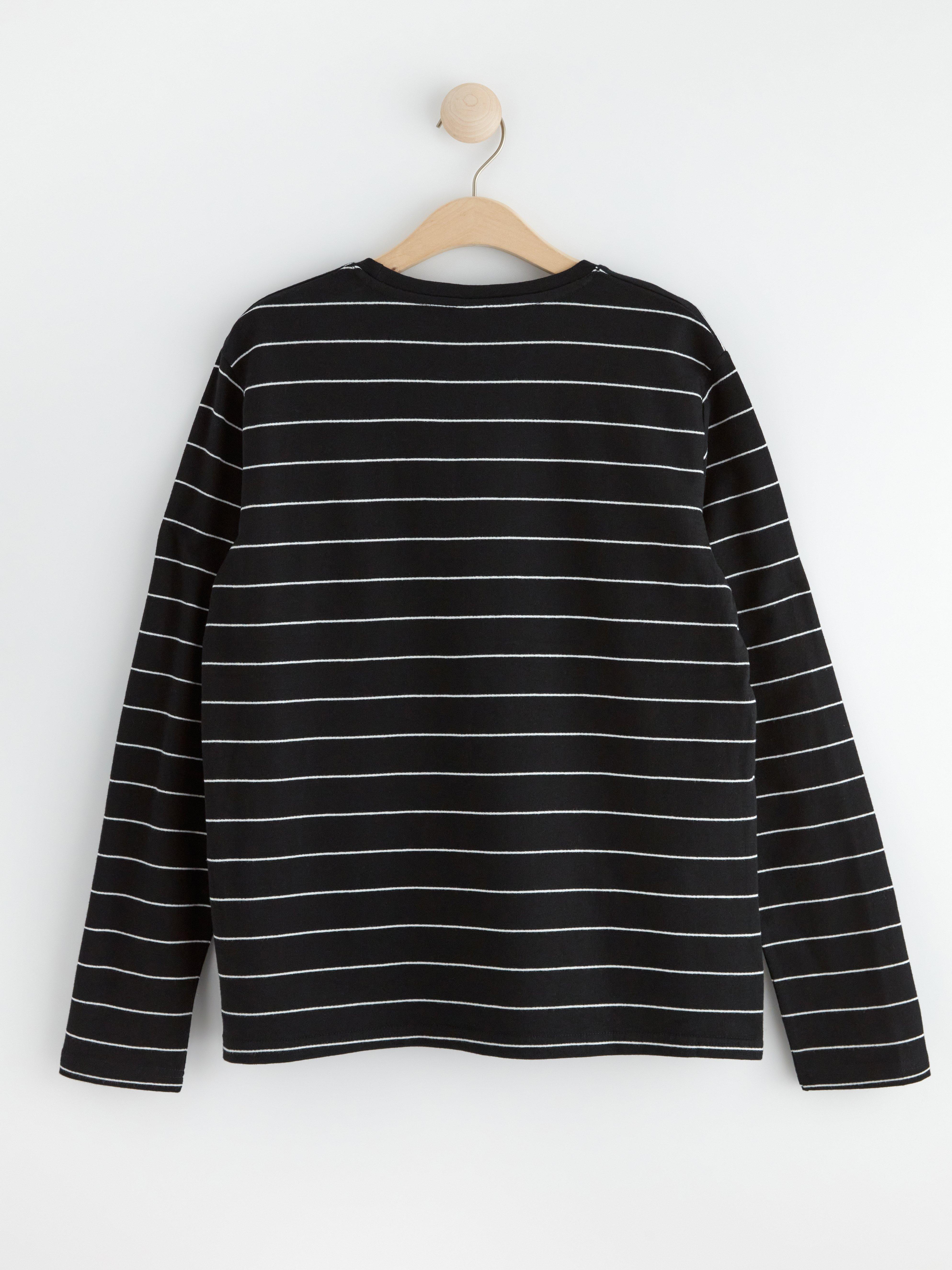 Top with stripes Black
