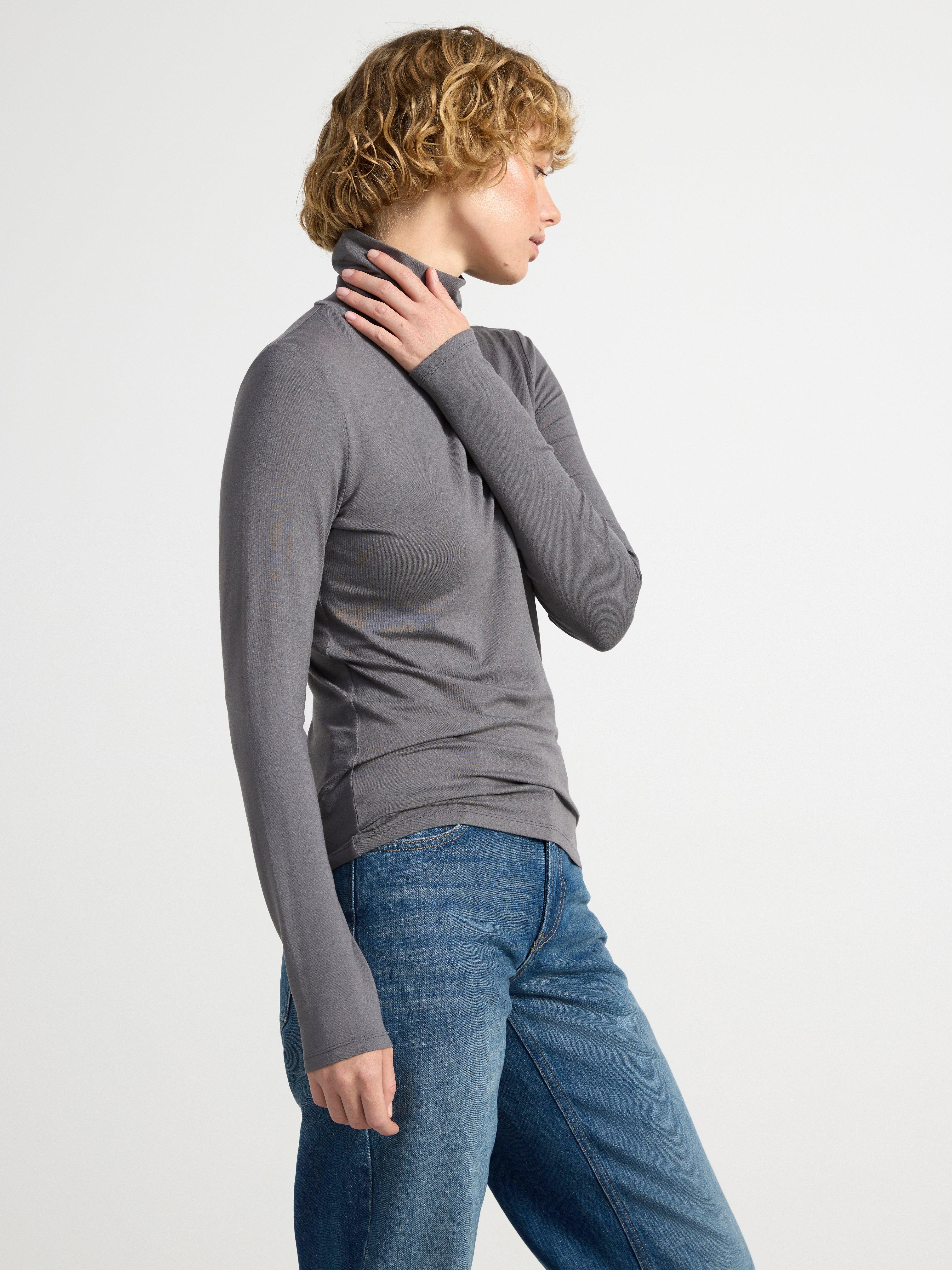 Long sleeve roll neck top Dark Grey