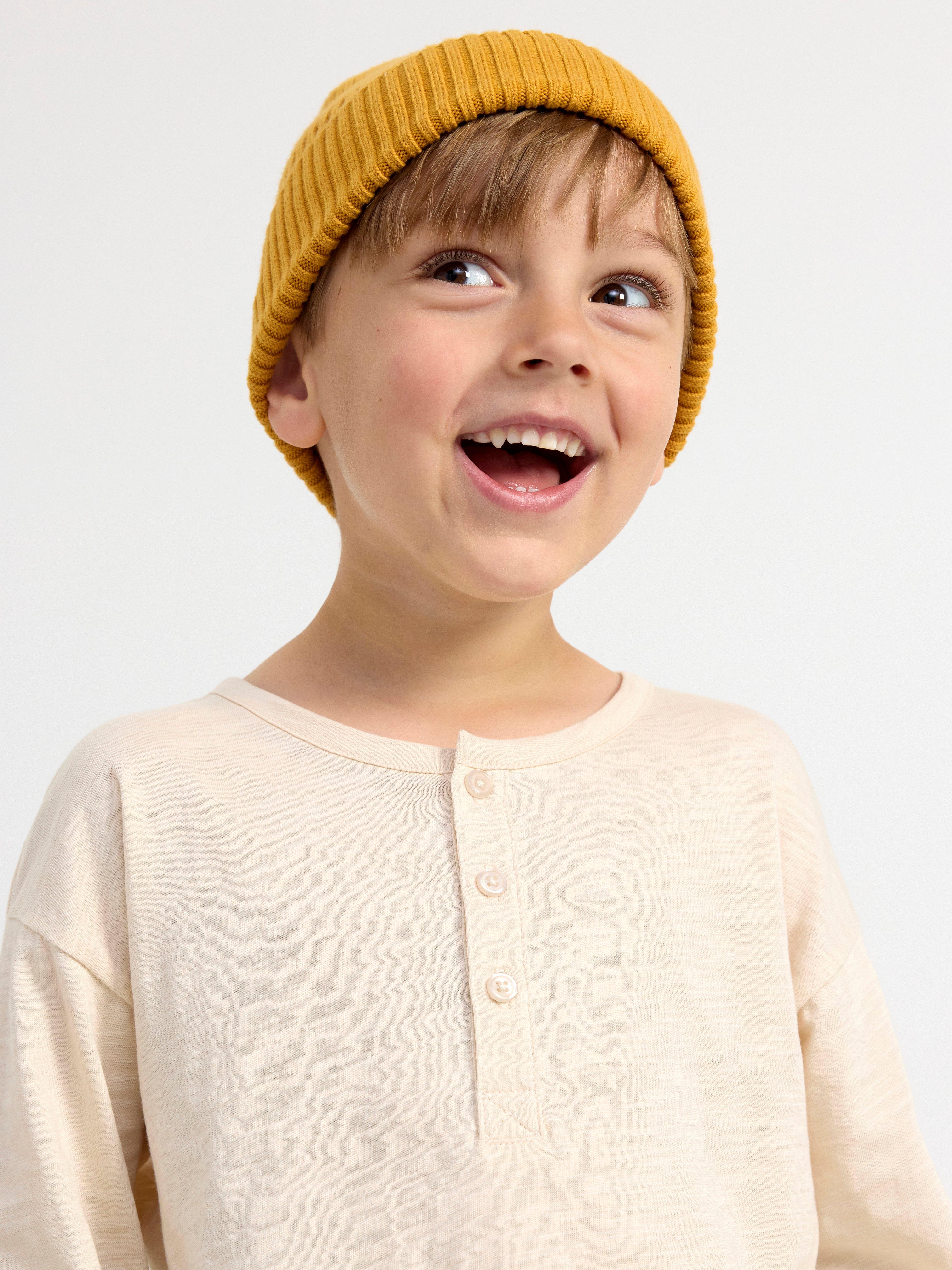 Long sleeve top with buttons Light Beige