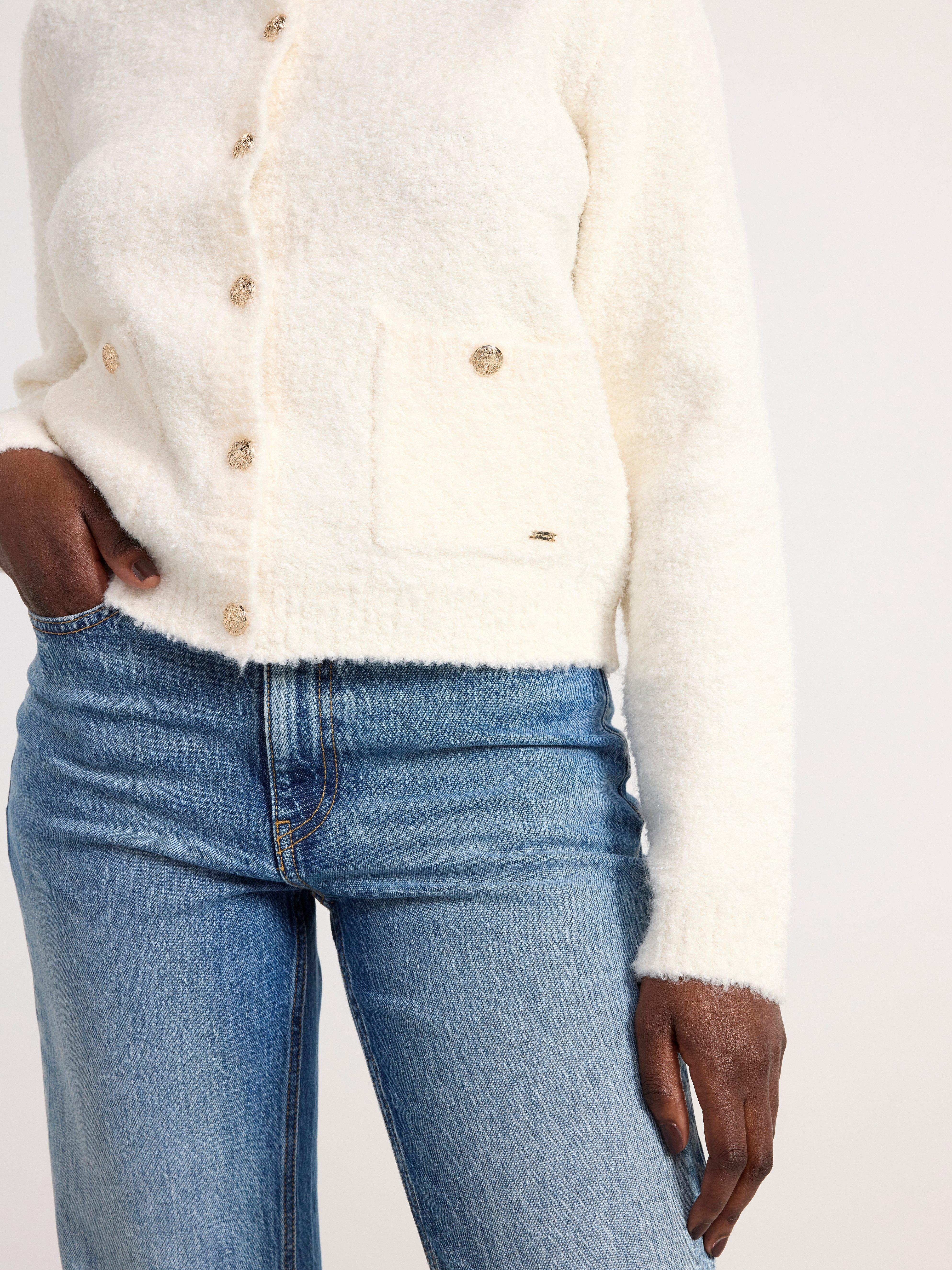 Cardigan knitted Light Dusty White