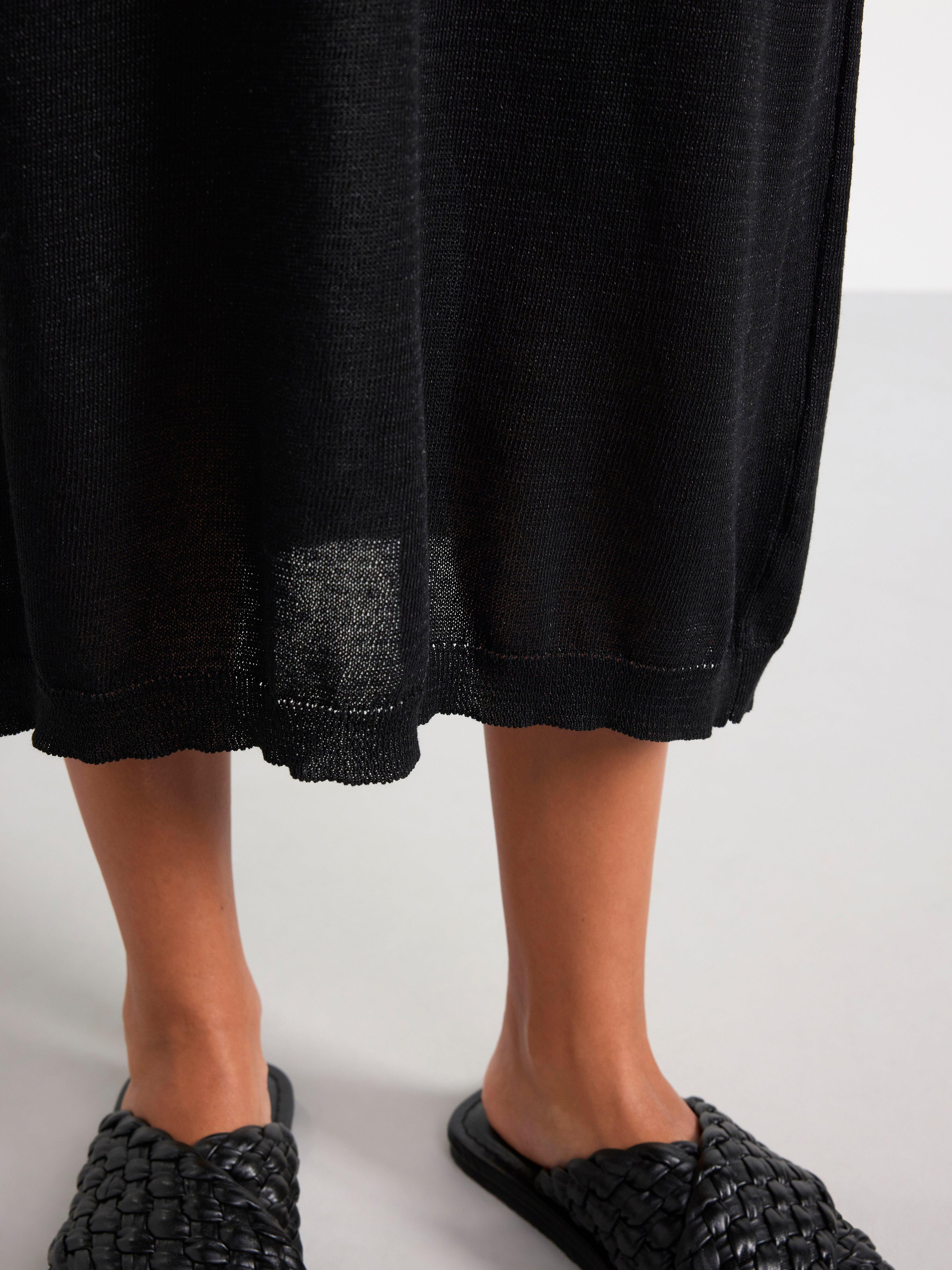 Knitted short sleeve dress Black