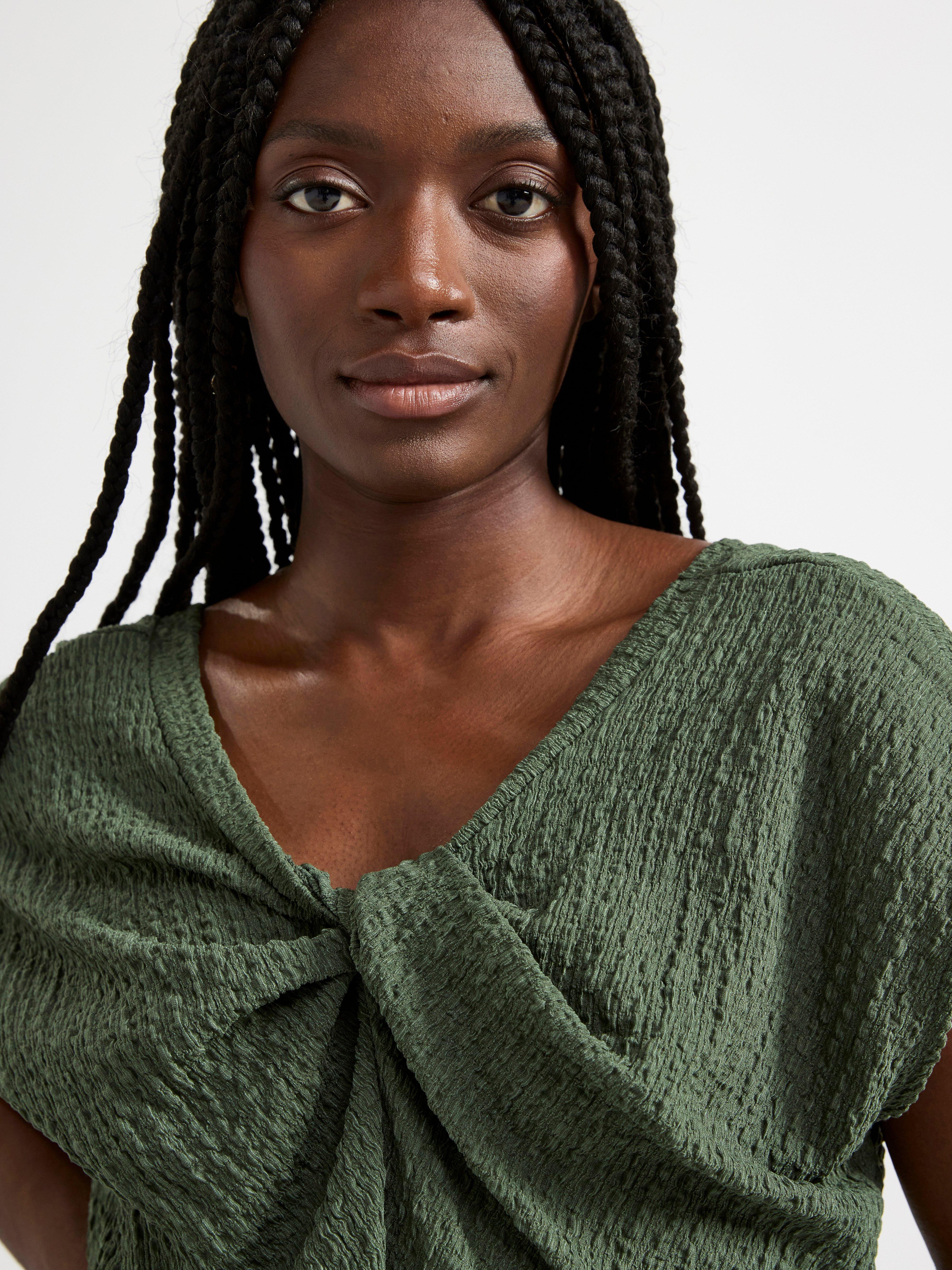 Sleeveless dress with knot-detail Dark Dusty Green