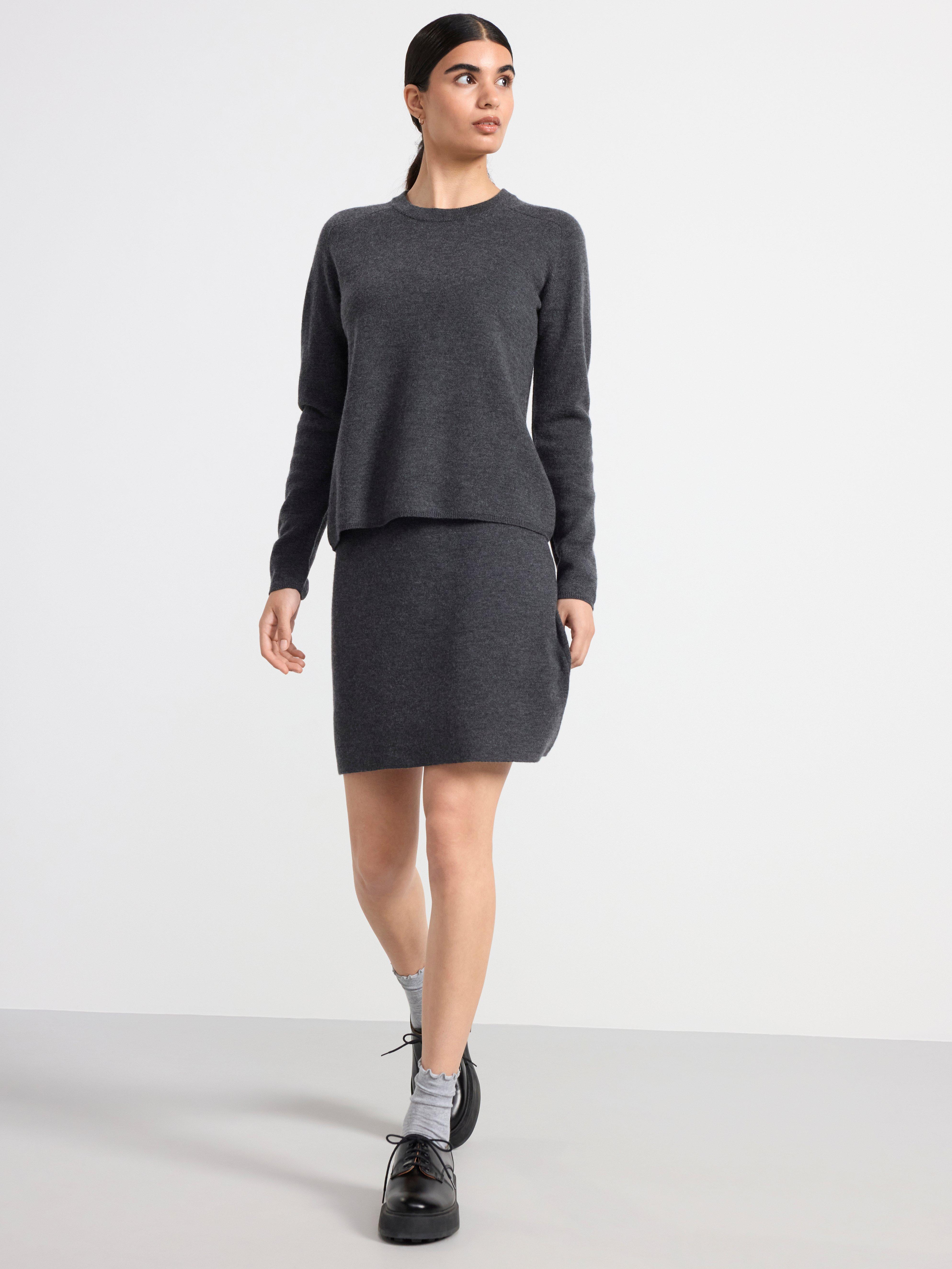 Jumper in merino wool Dark Grey Melange