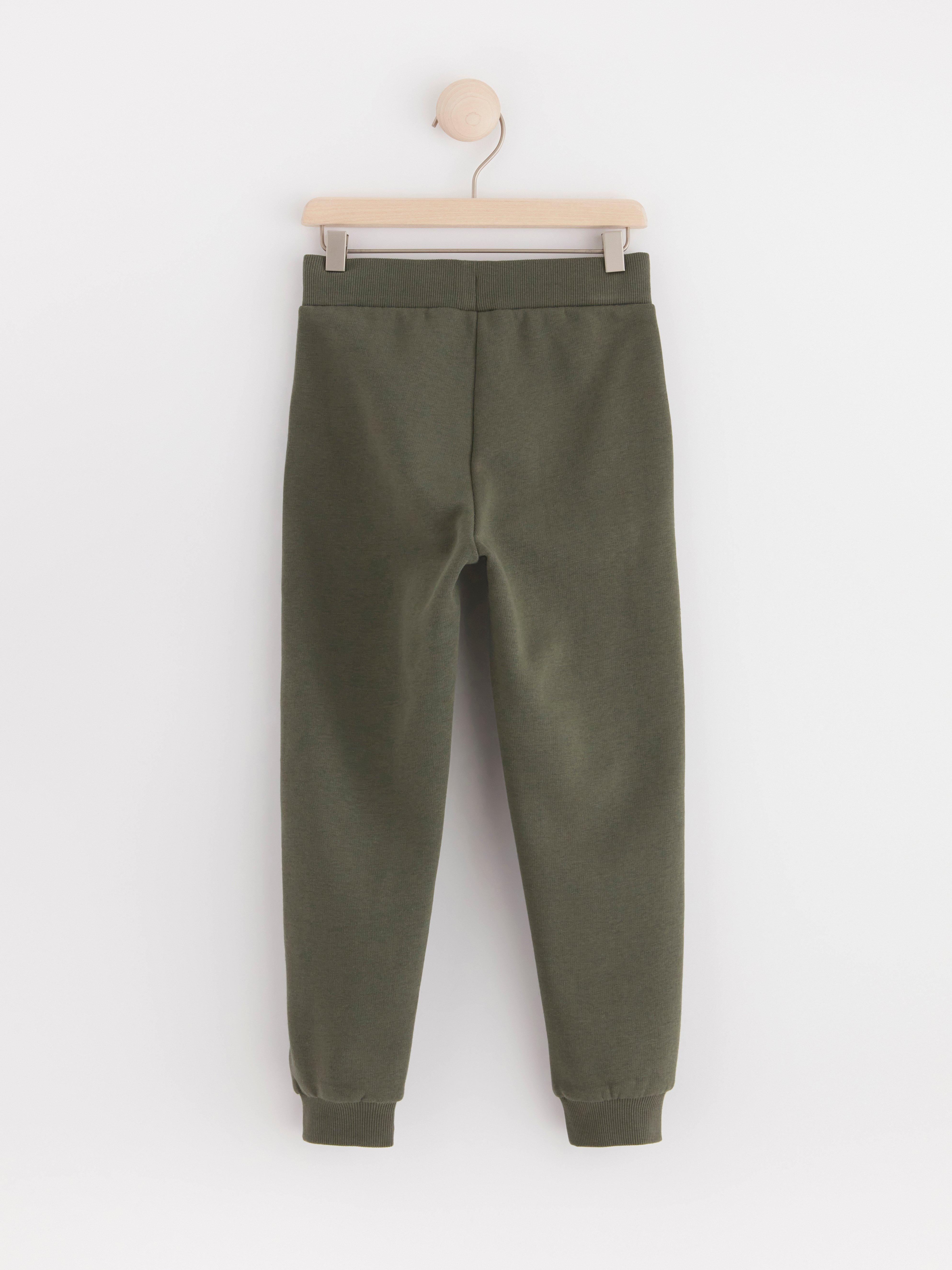 Joggers with brushed inside Dark Khaki Green