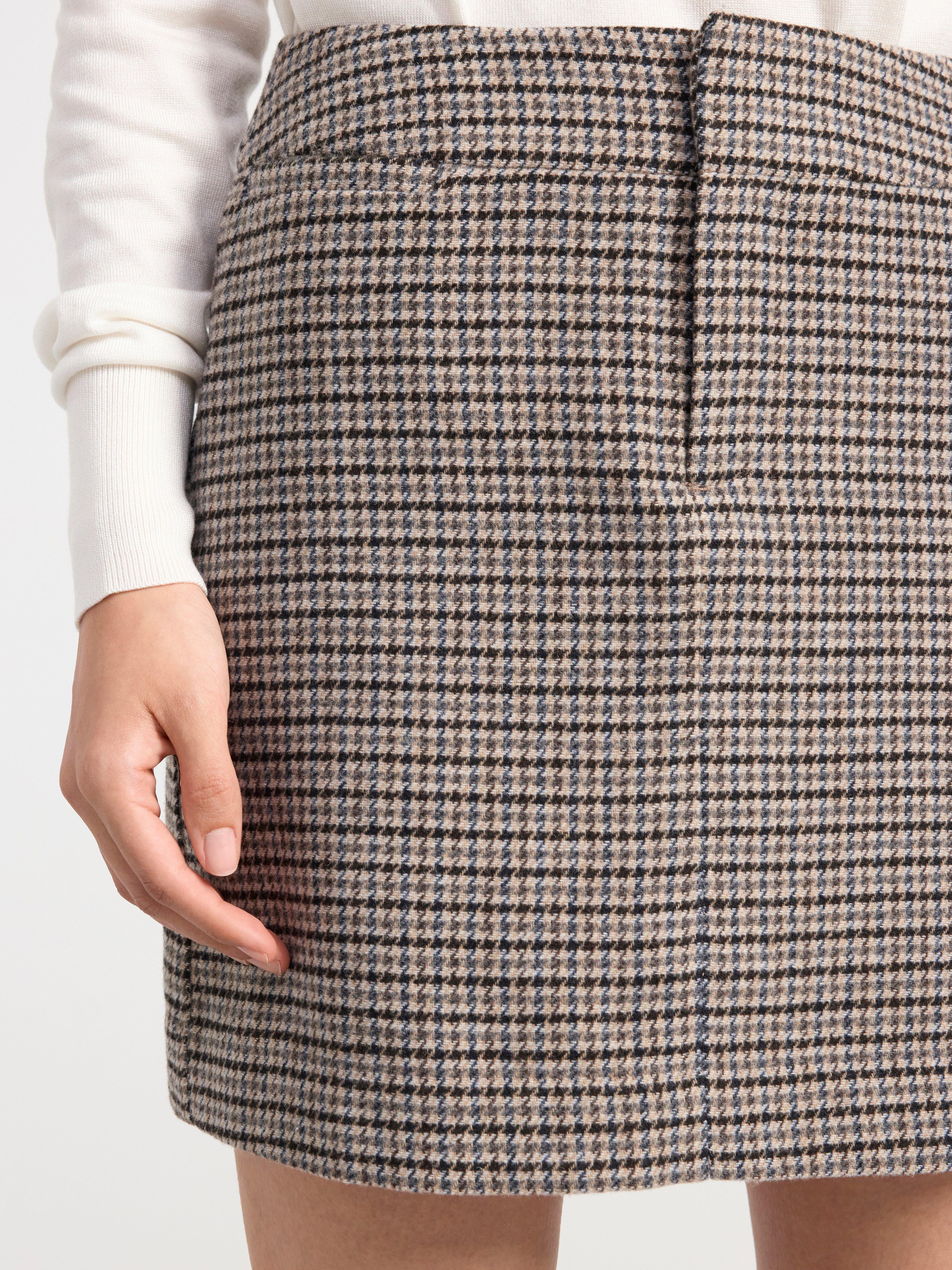 Checked mini skirt Light Dusty Grey