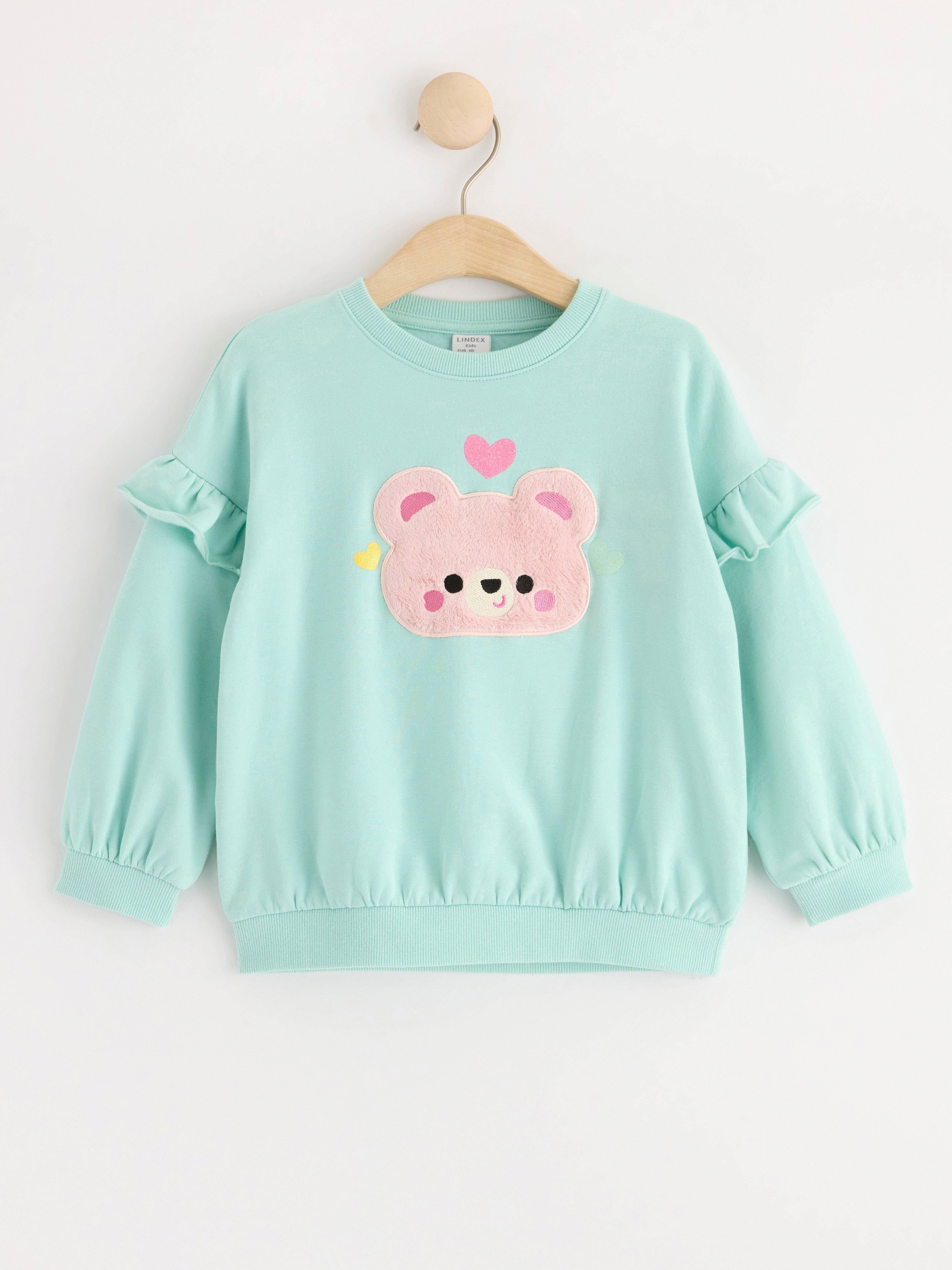 Sweatshirt with appliqué Light Dusty Turquoise