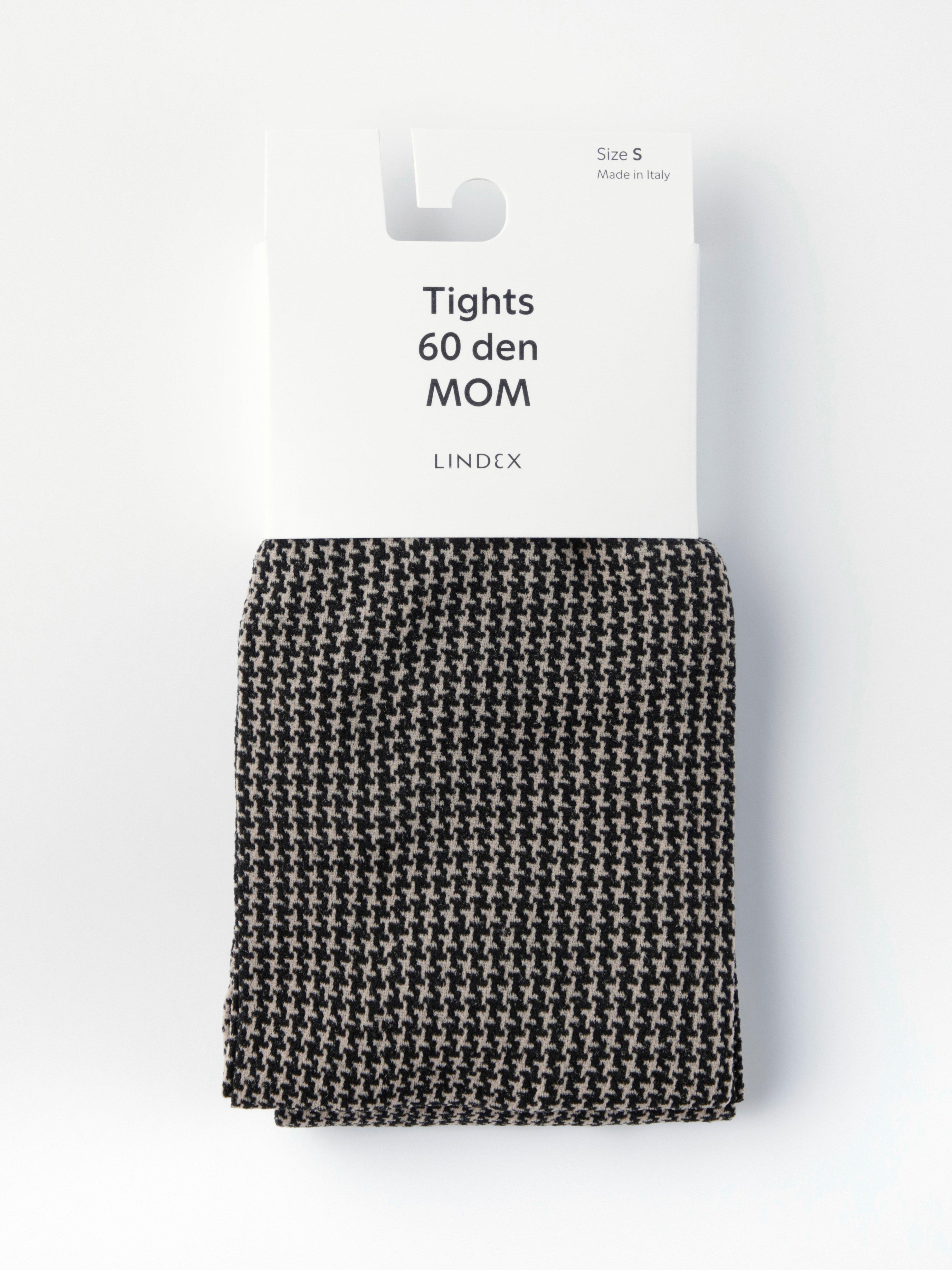 MOM Houndstooth patterned matt tights 60 denier Dusty Beige