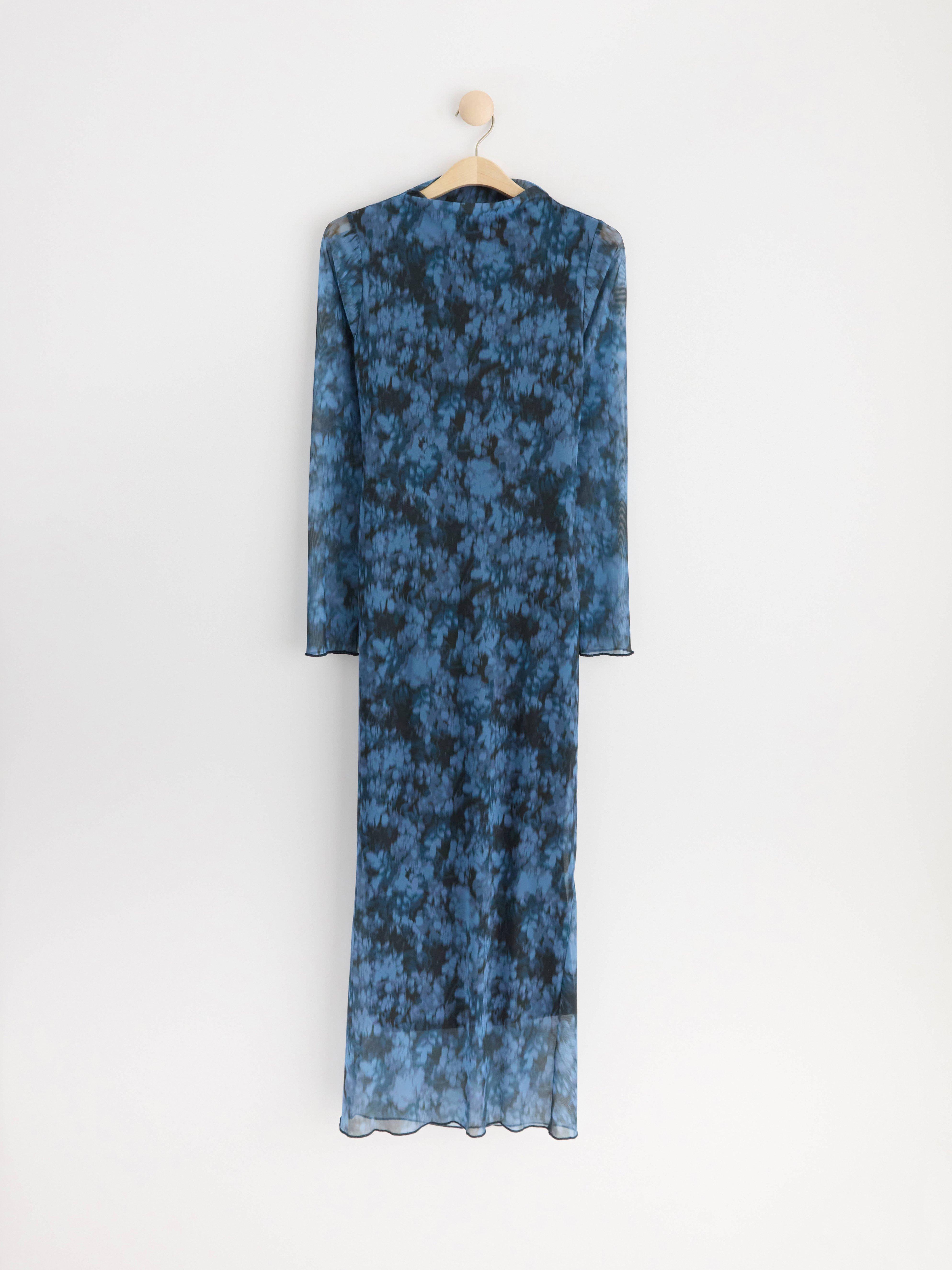 Maxi dress in mesh Dark dusty blue