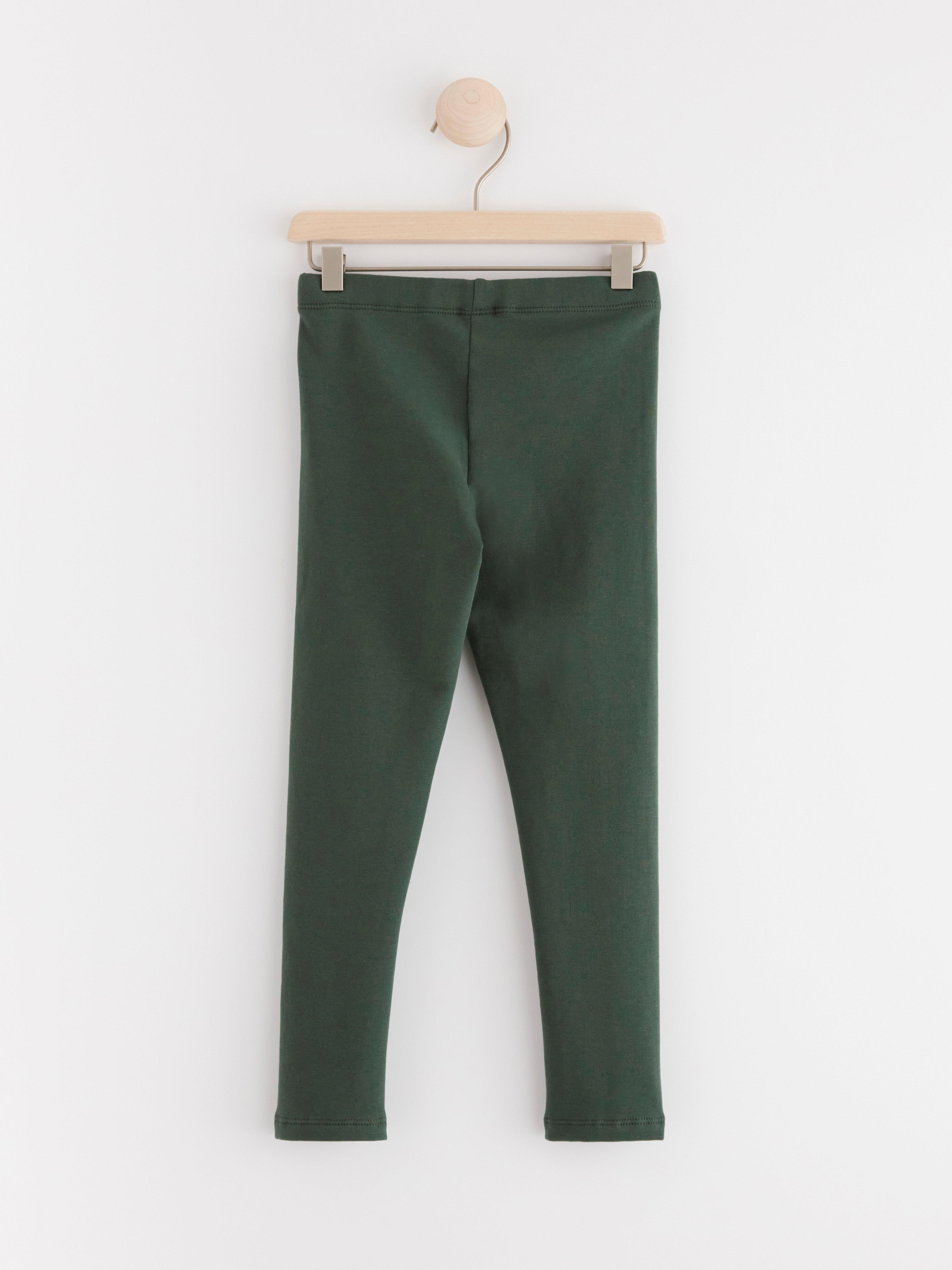 Leggings with brushed inside Dark Dusty Green