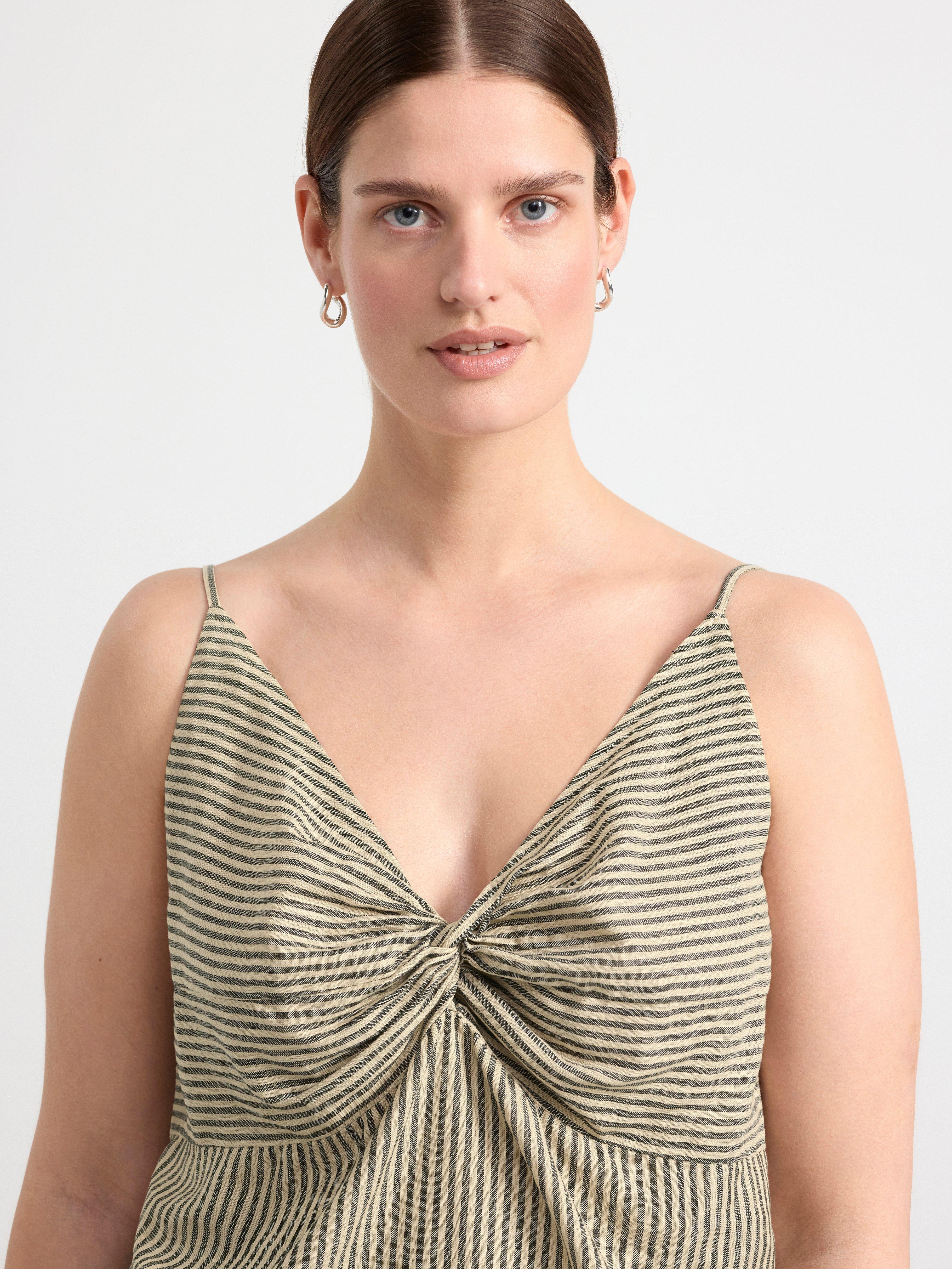 Linen blend cami top Beige