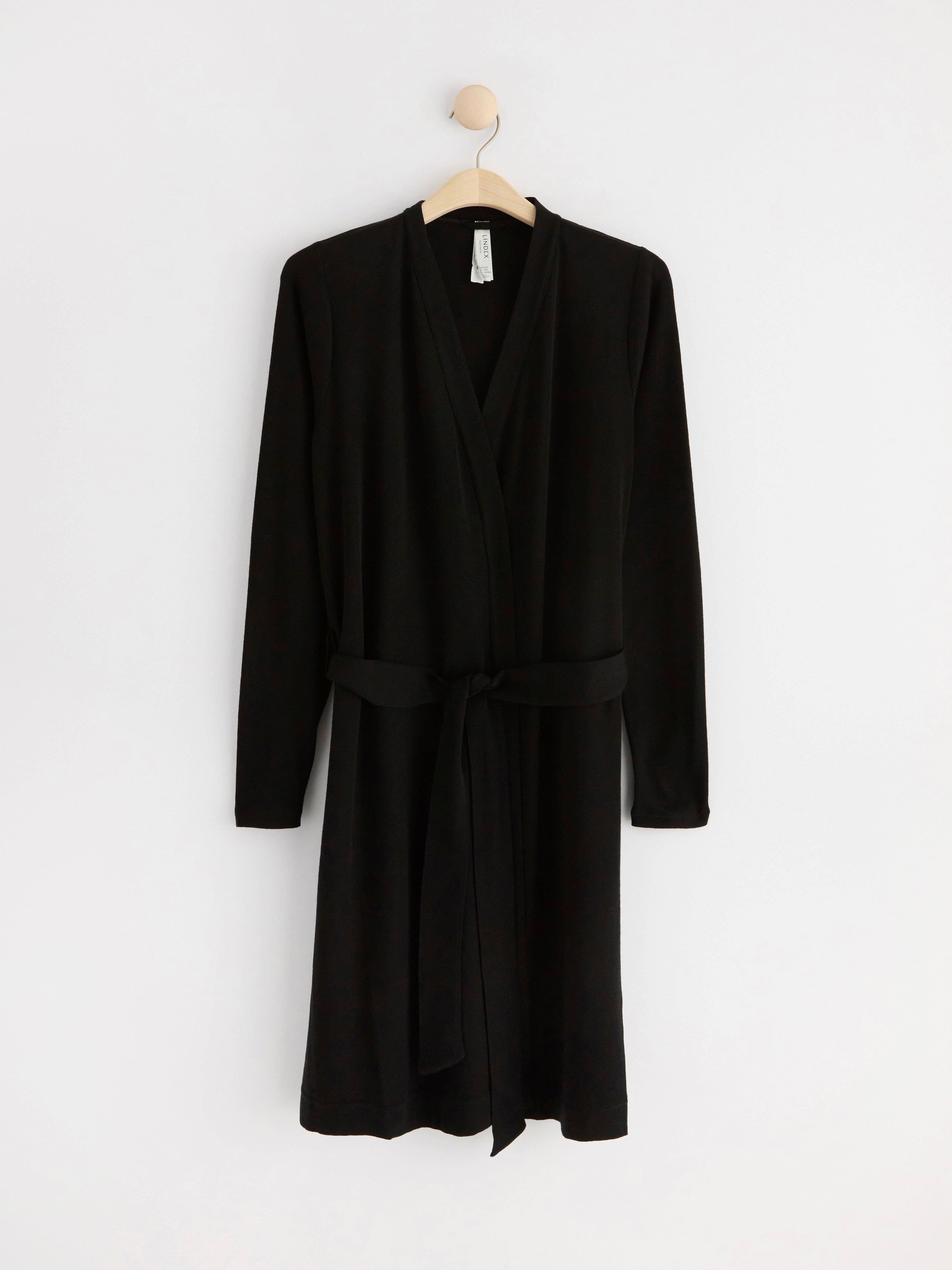 Robe in merino wool Black