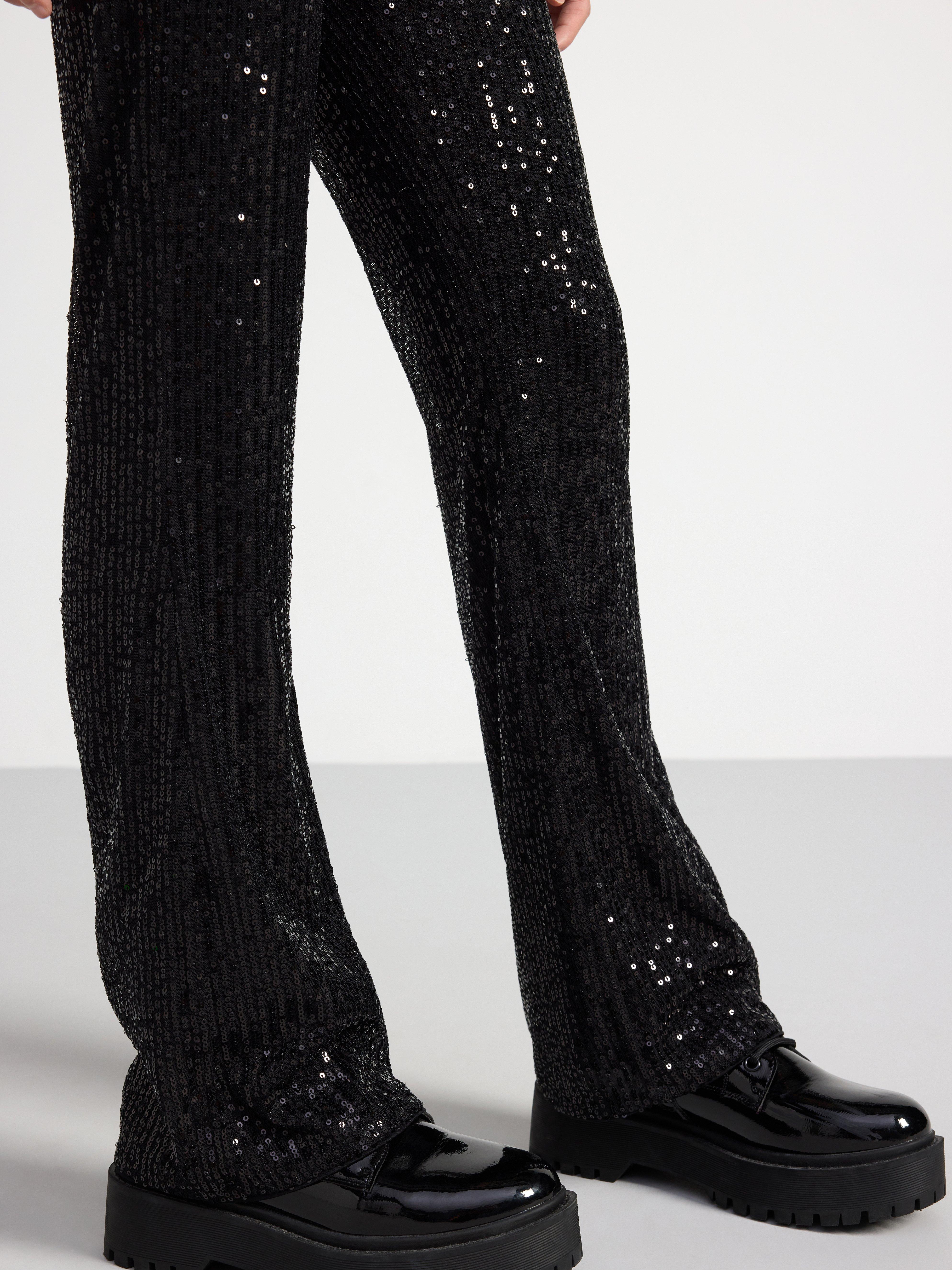 Sequin trousers Black