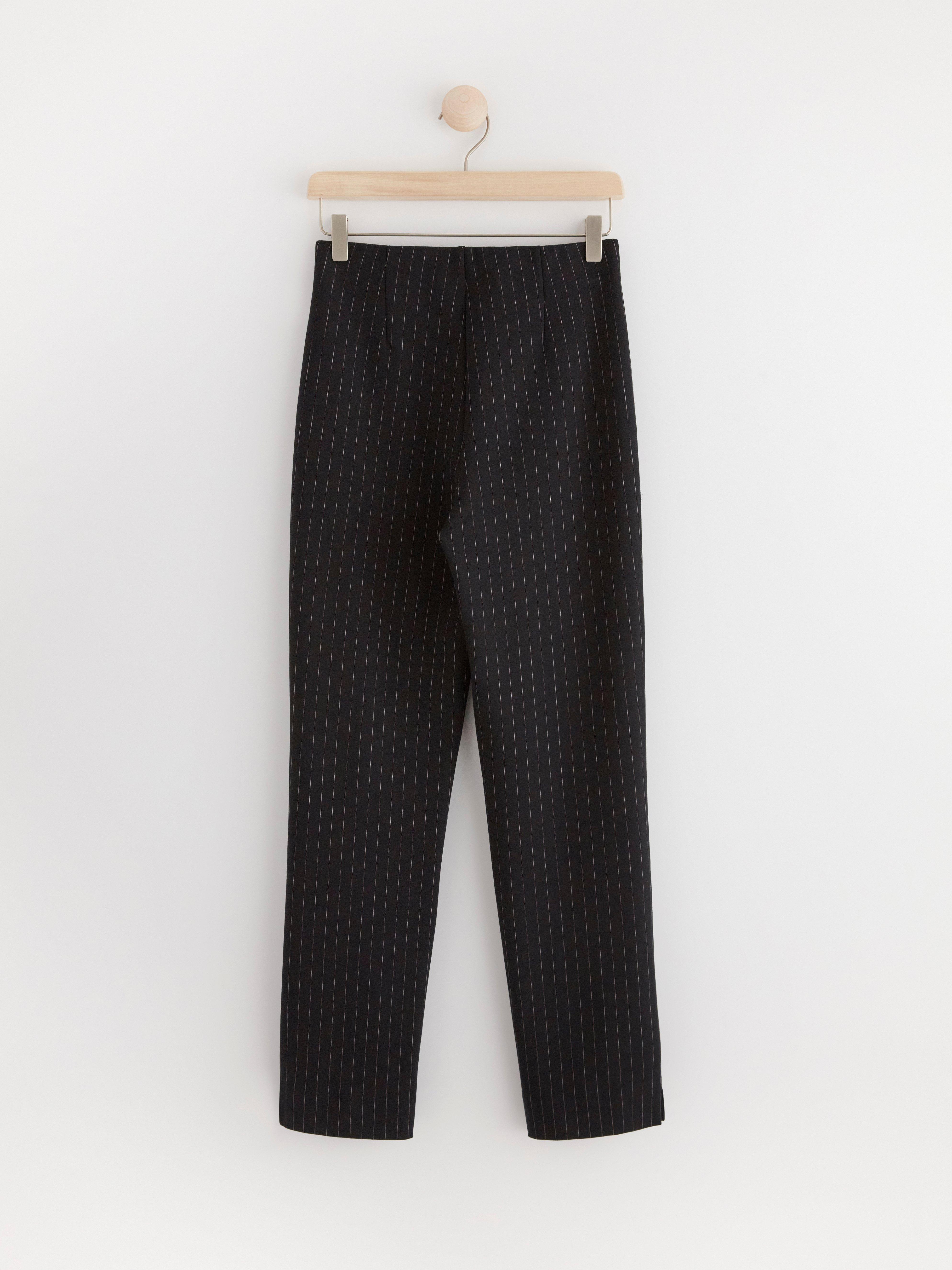 High waist trousers in stretchy jersey Black
