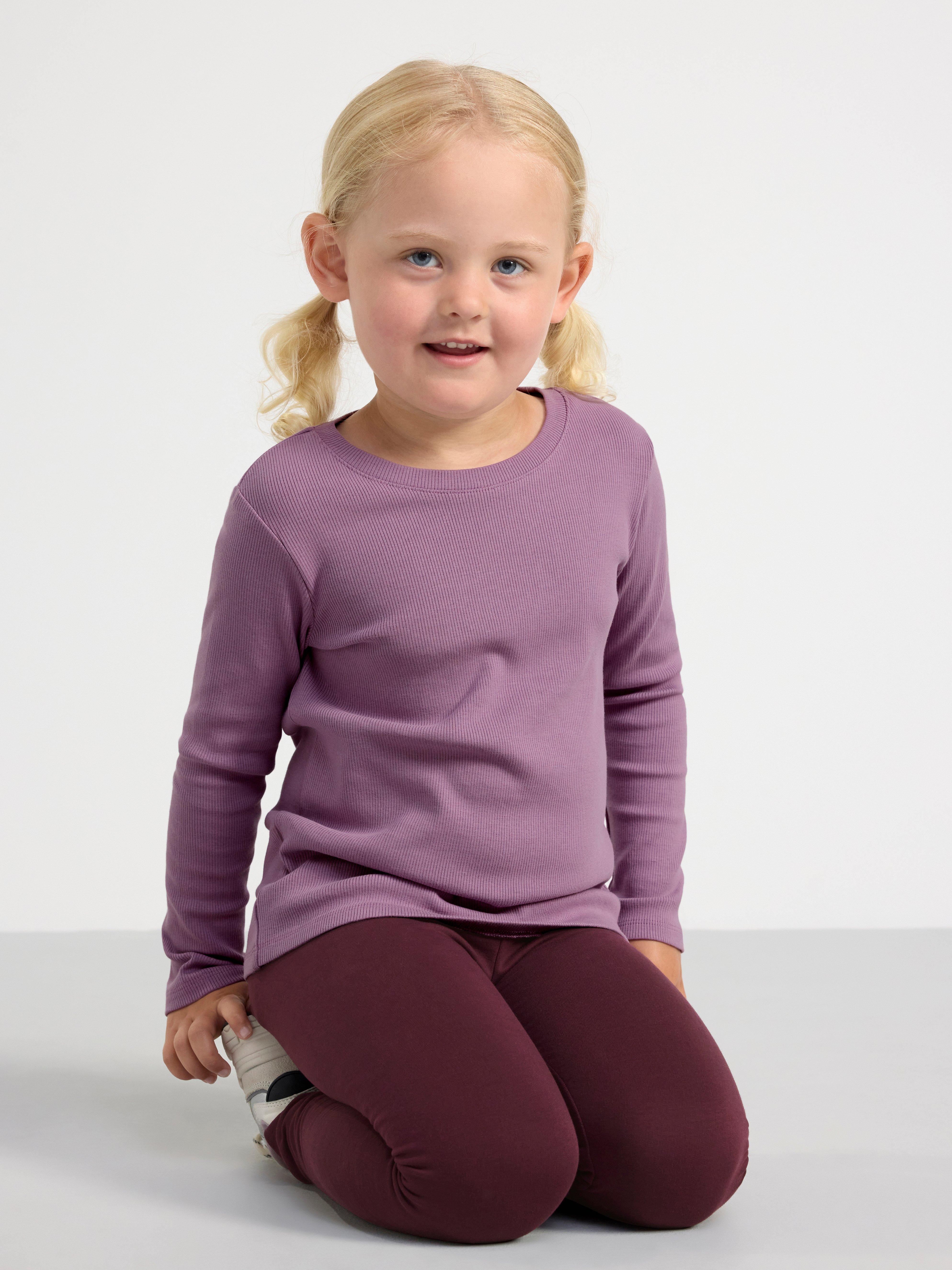 Ribbed long sleeve top Light Dusty Lilac