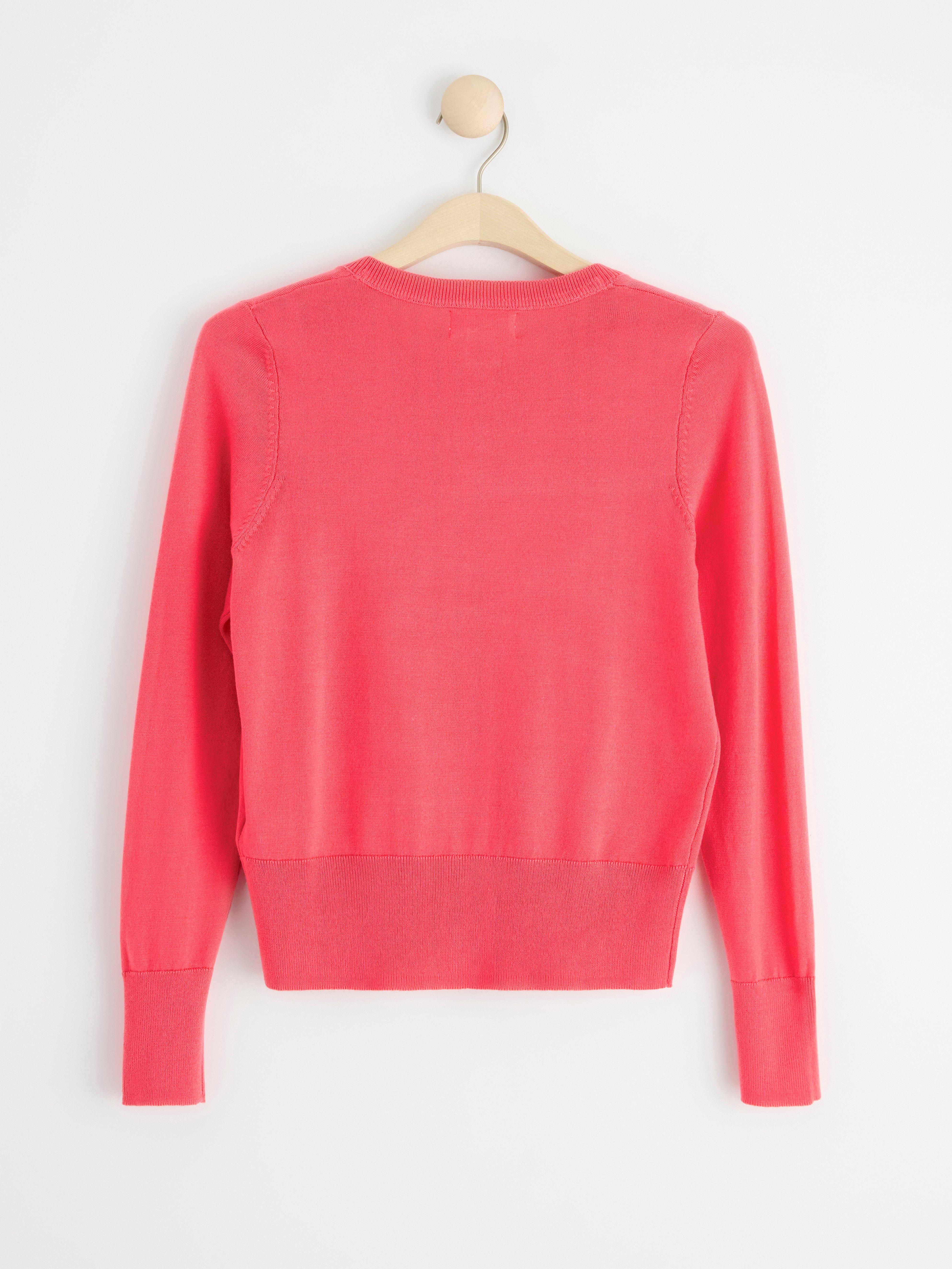 Fine-knit cardigan Dark Pink