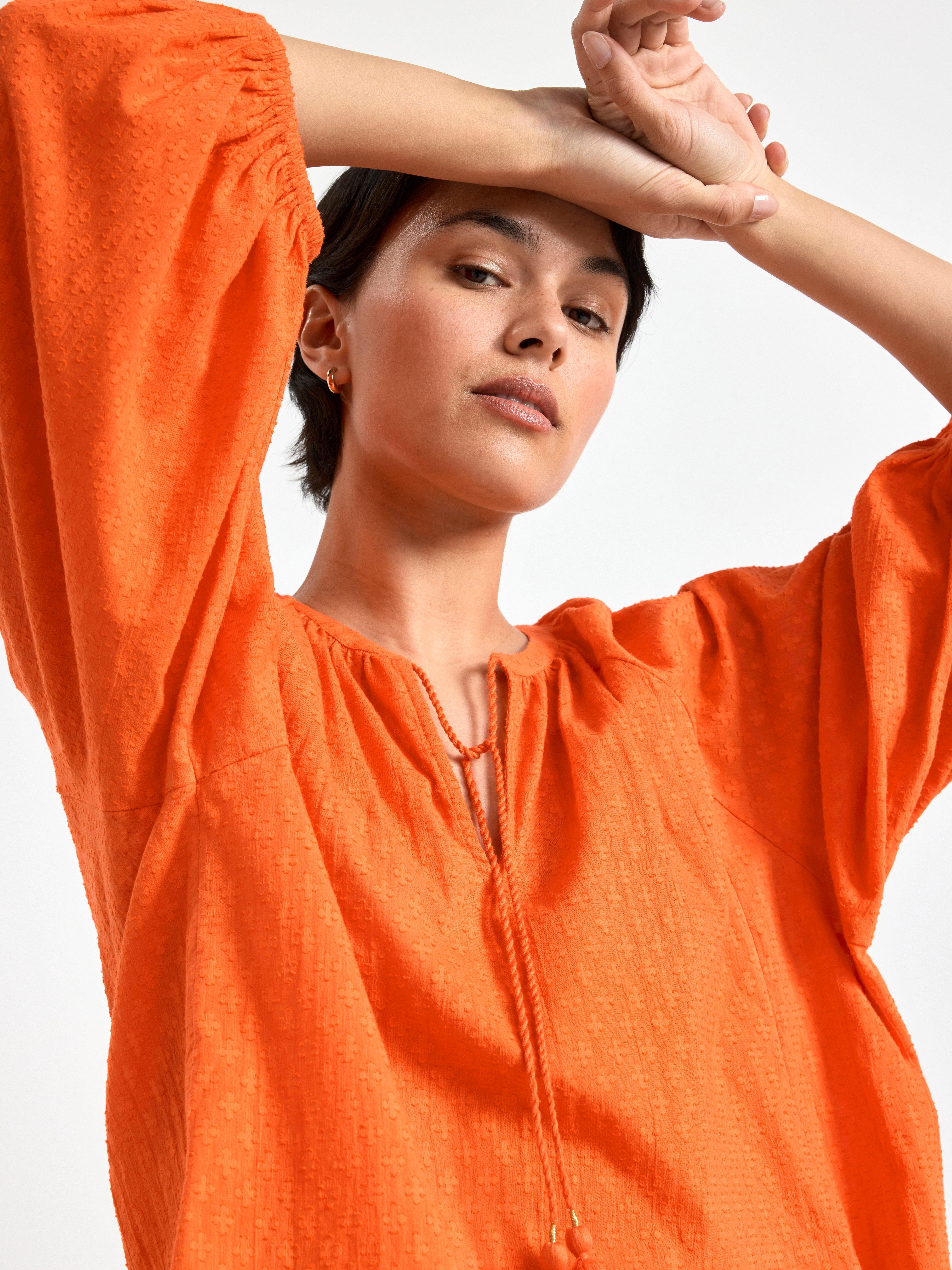 Blouse with tassels Orange