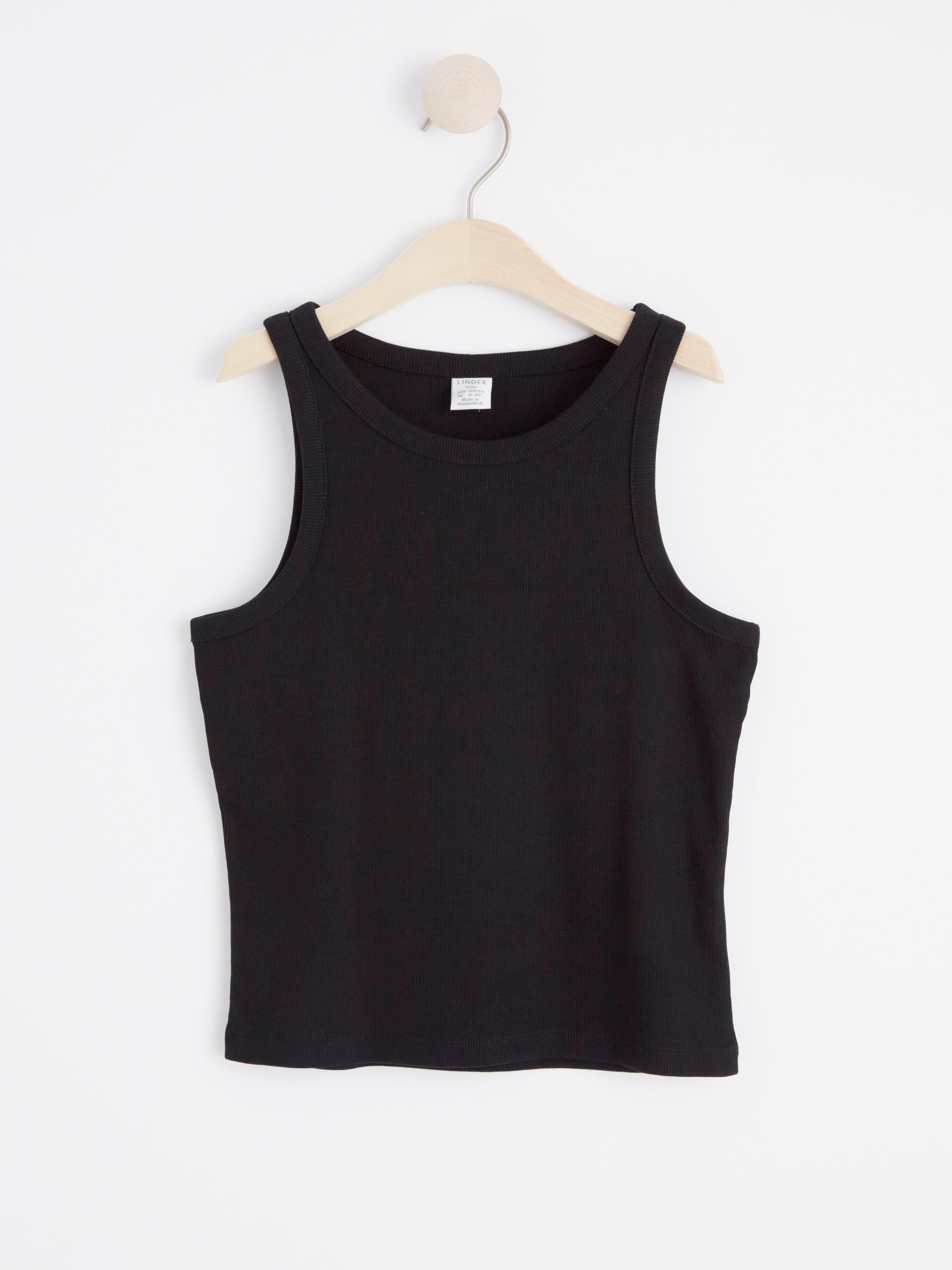 Ribbed tank top Black