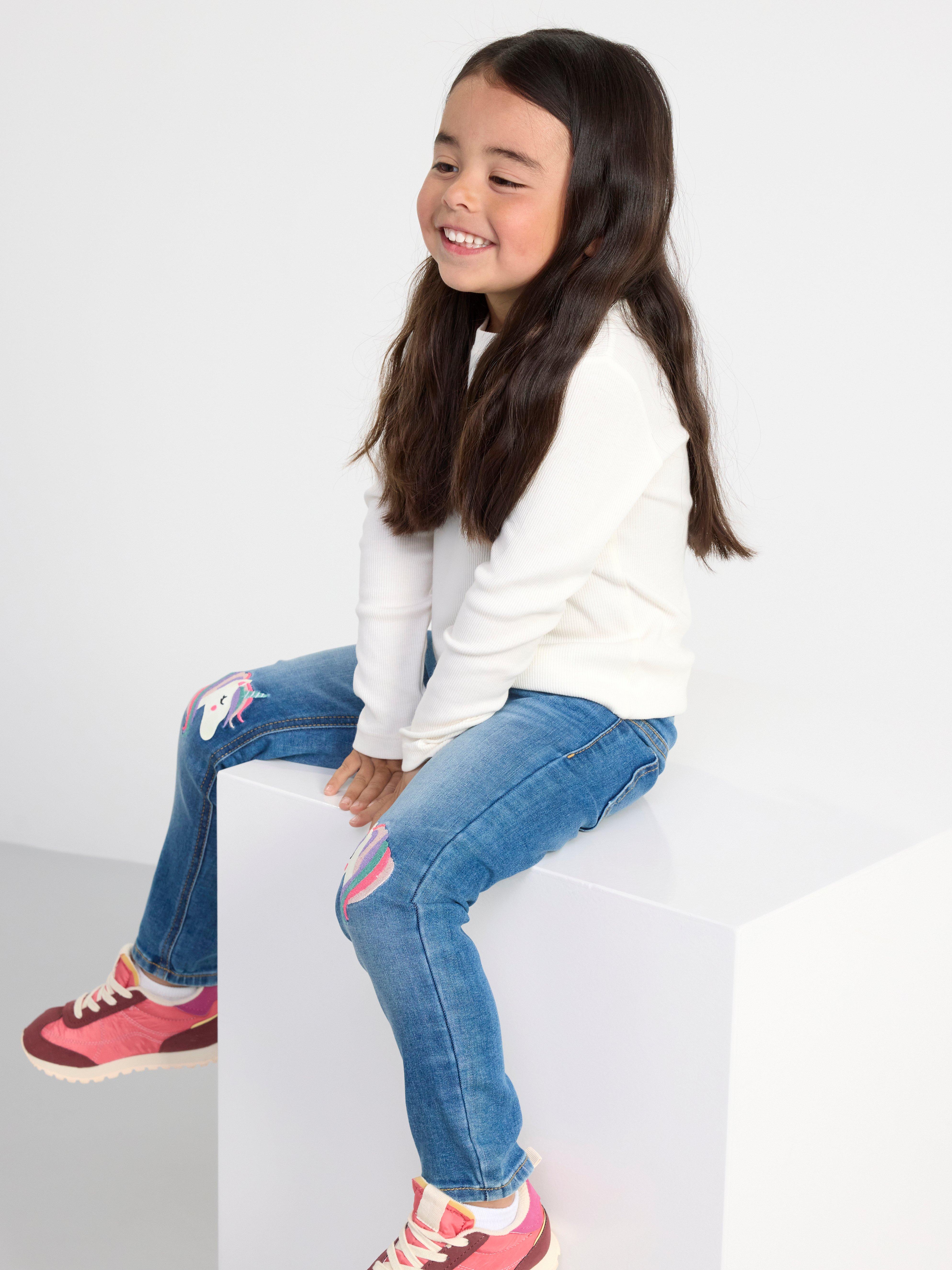 Pull up jeans with unicorns Denim