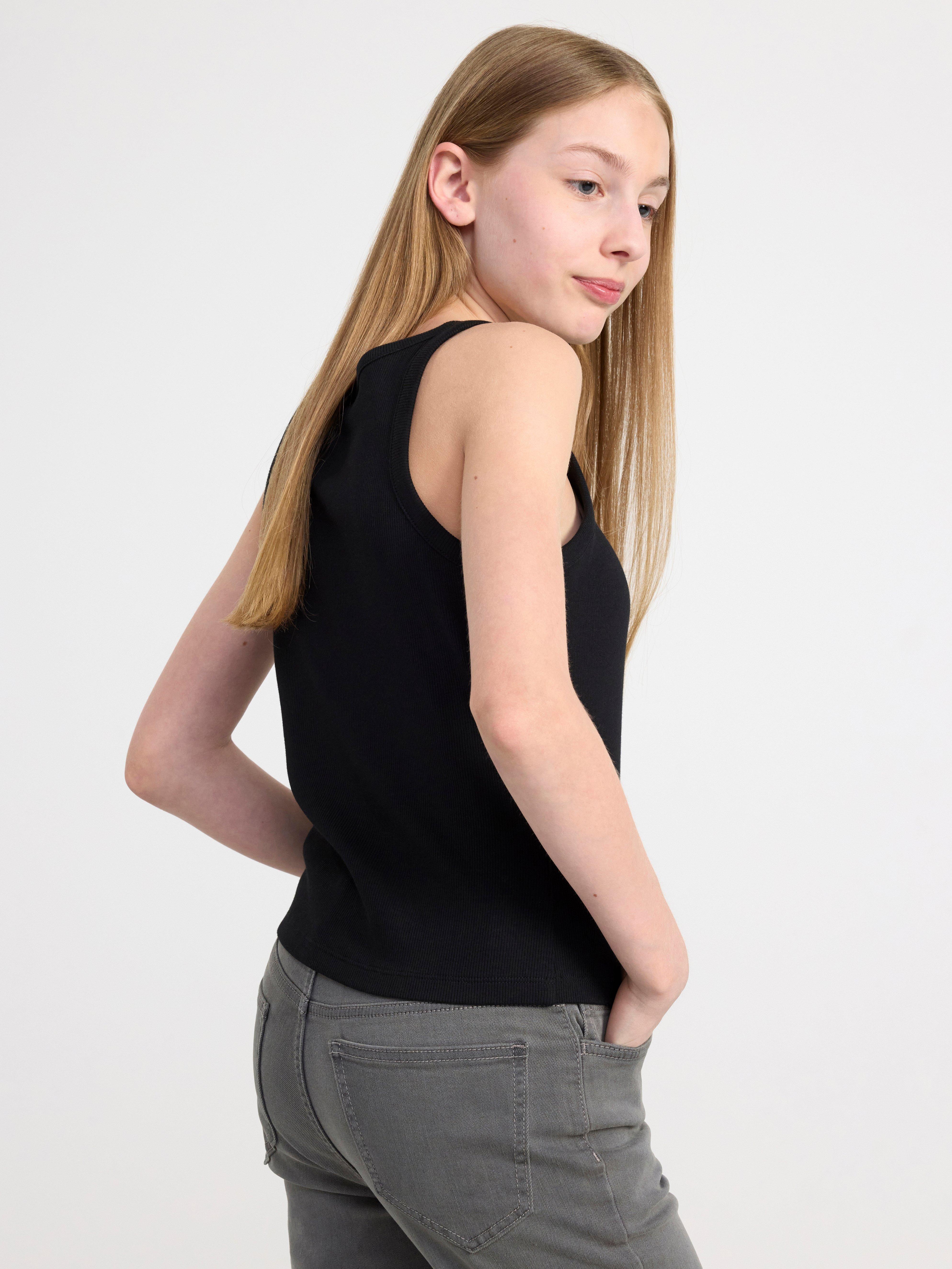 Ribbed tank top Black