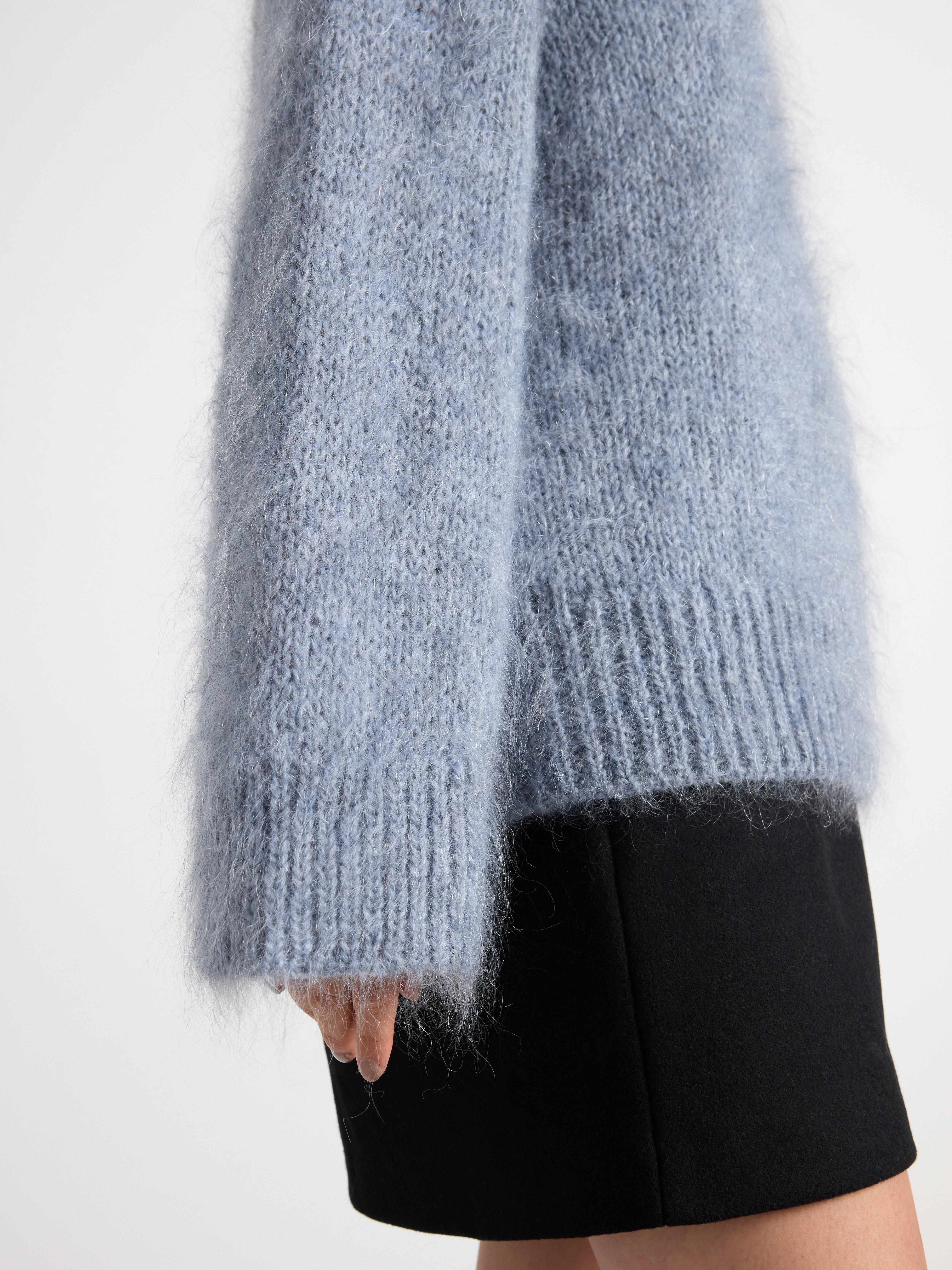 Jumper in wool and mohair blend blue