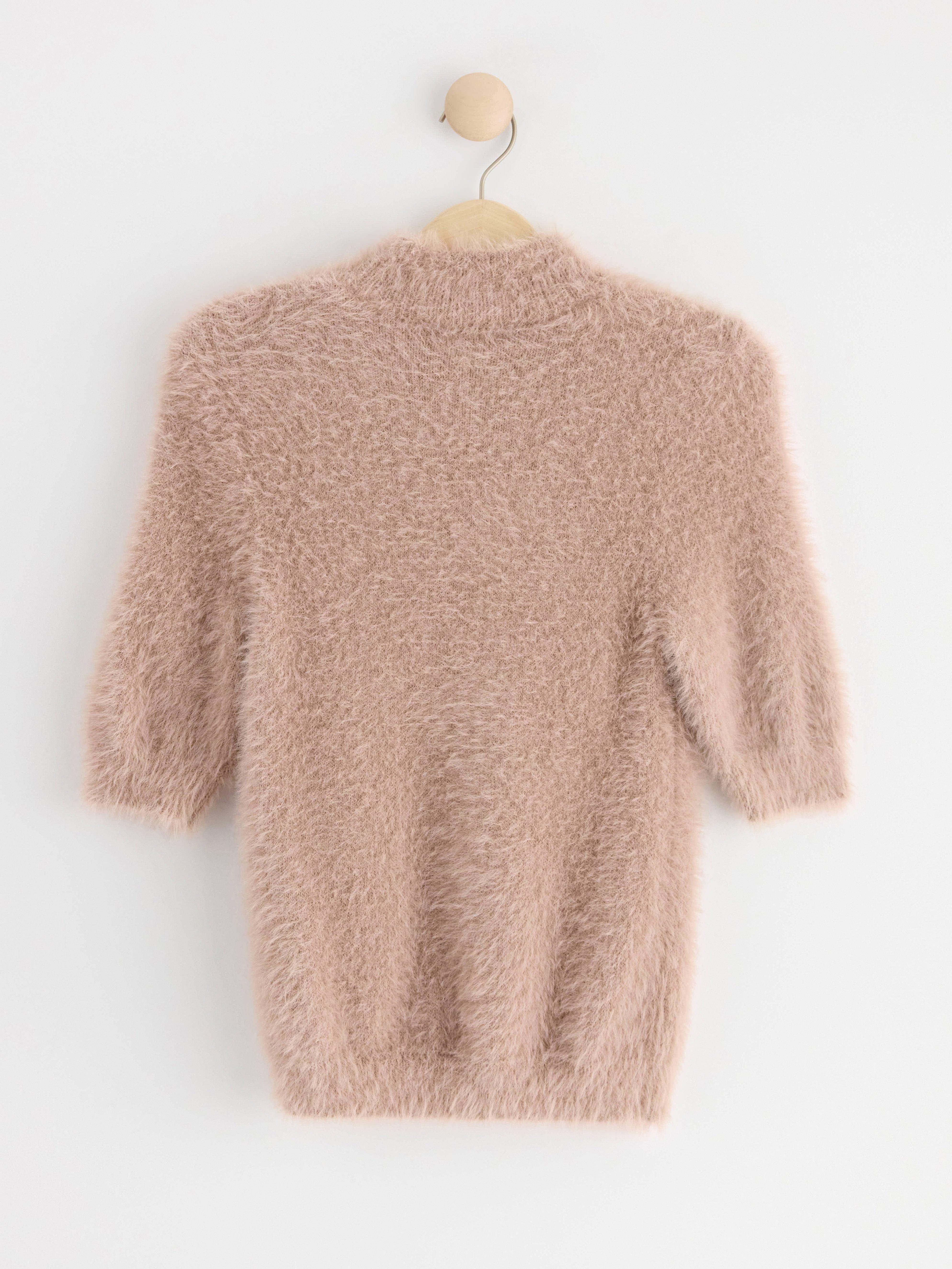 Knitted furry jumper Beige