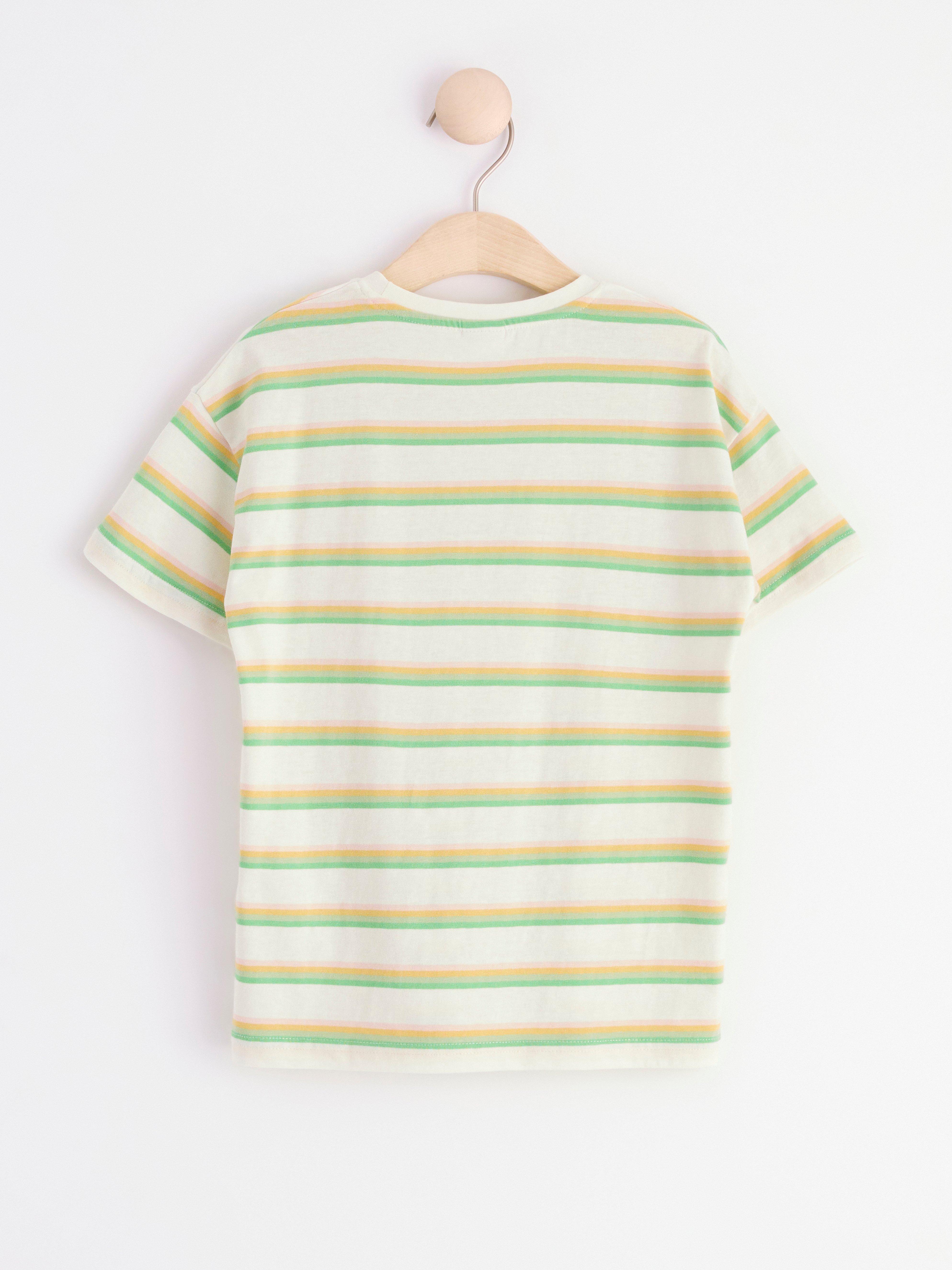 Striped oversized t-shirt Light Dusty White
