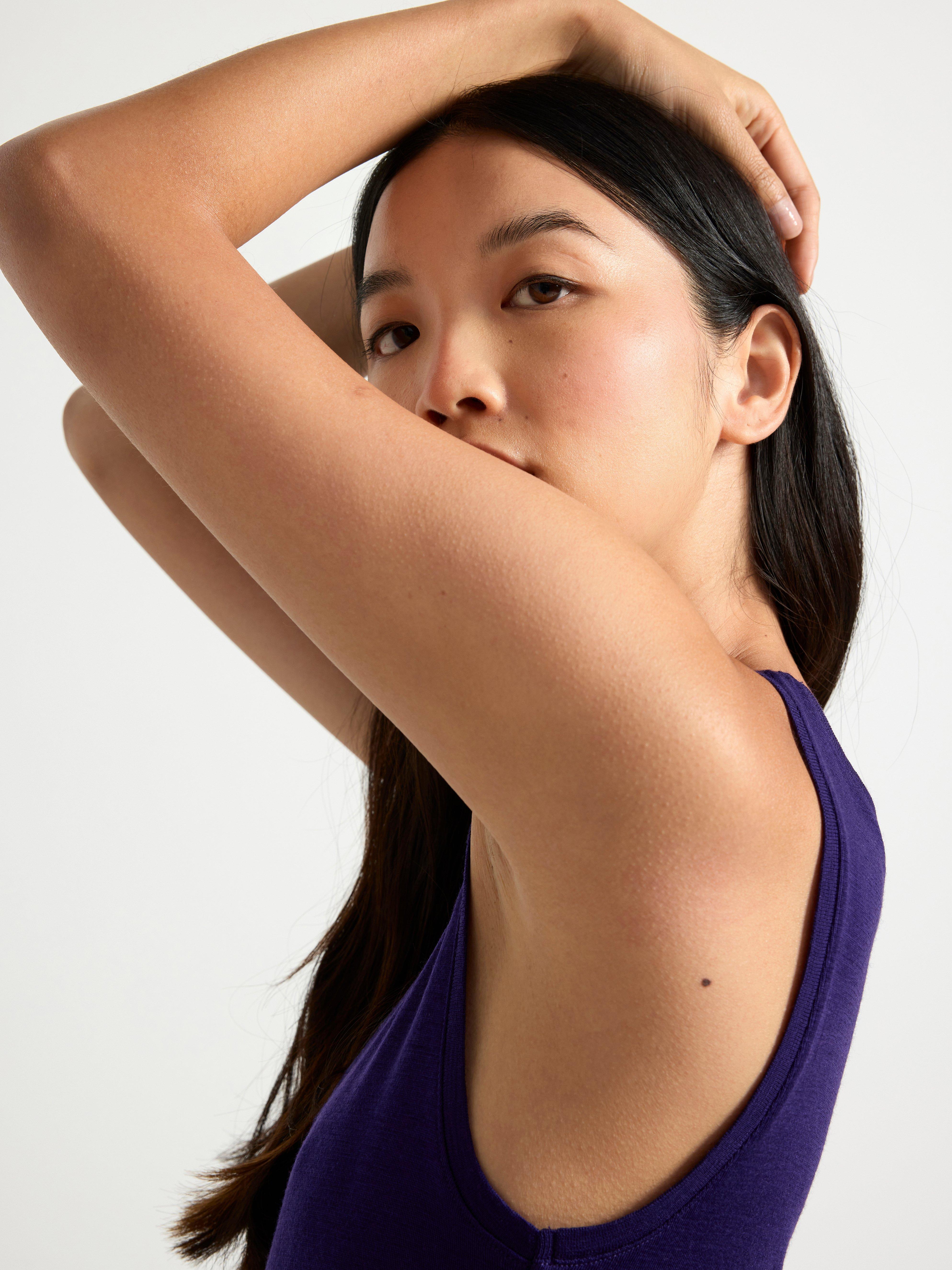 Tank top in merino wool Dark Lilac