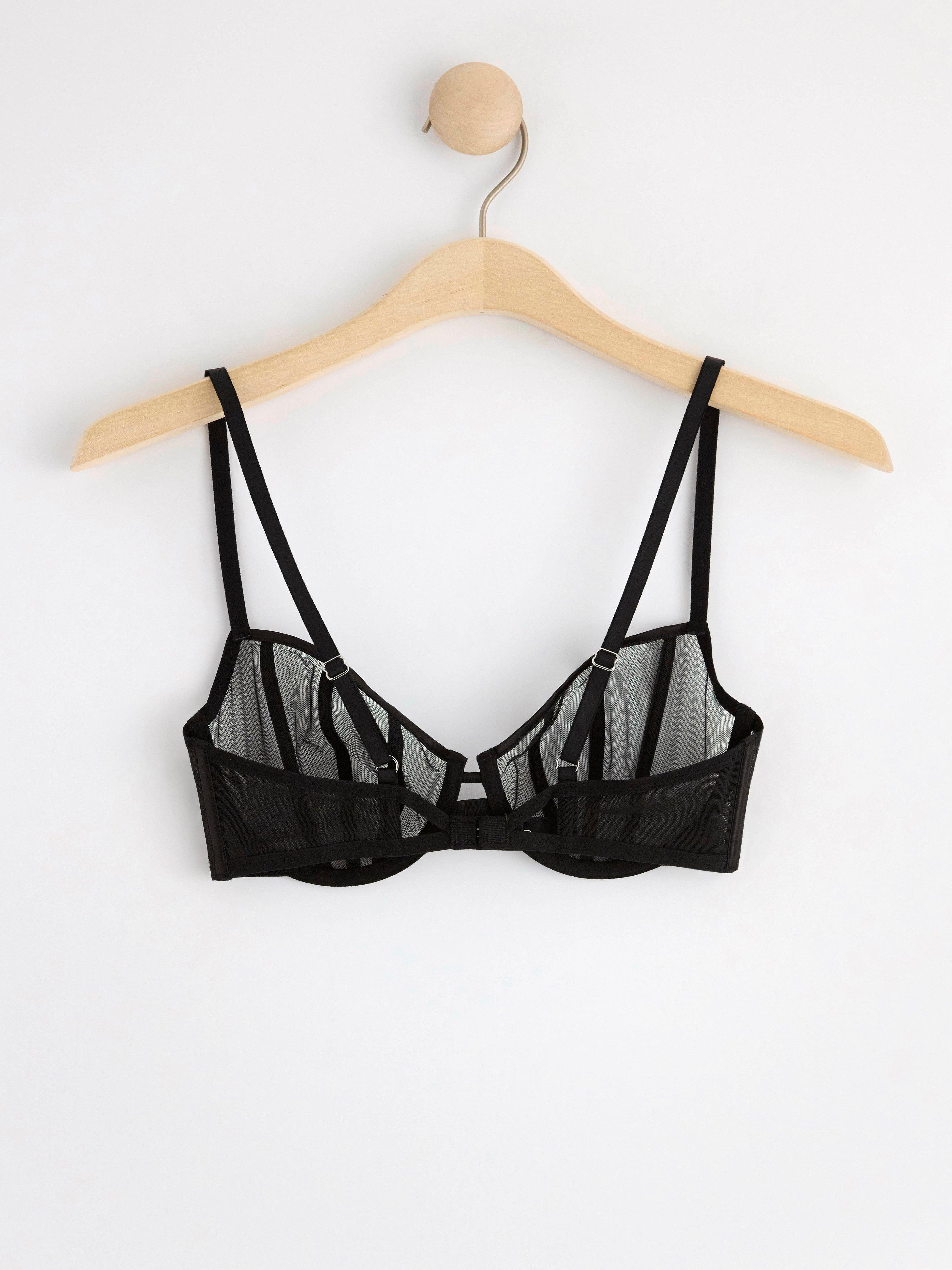 Senna unpadded bra with mesh Black