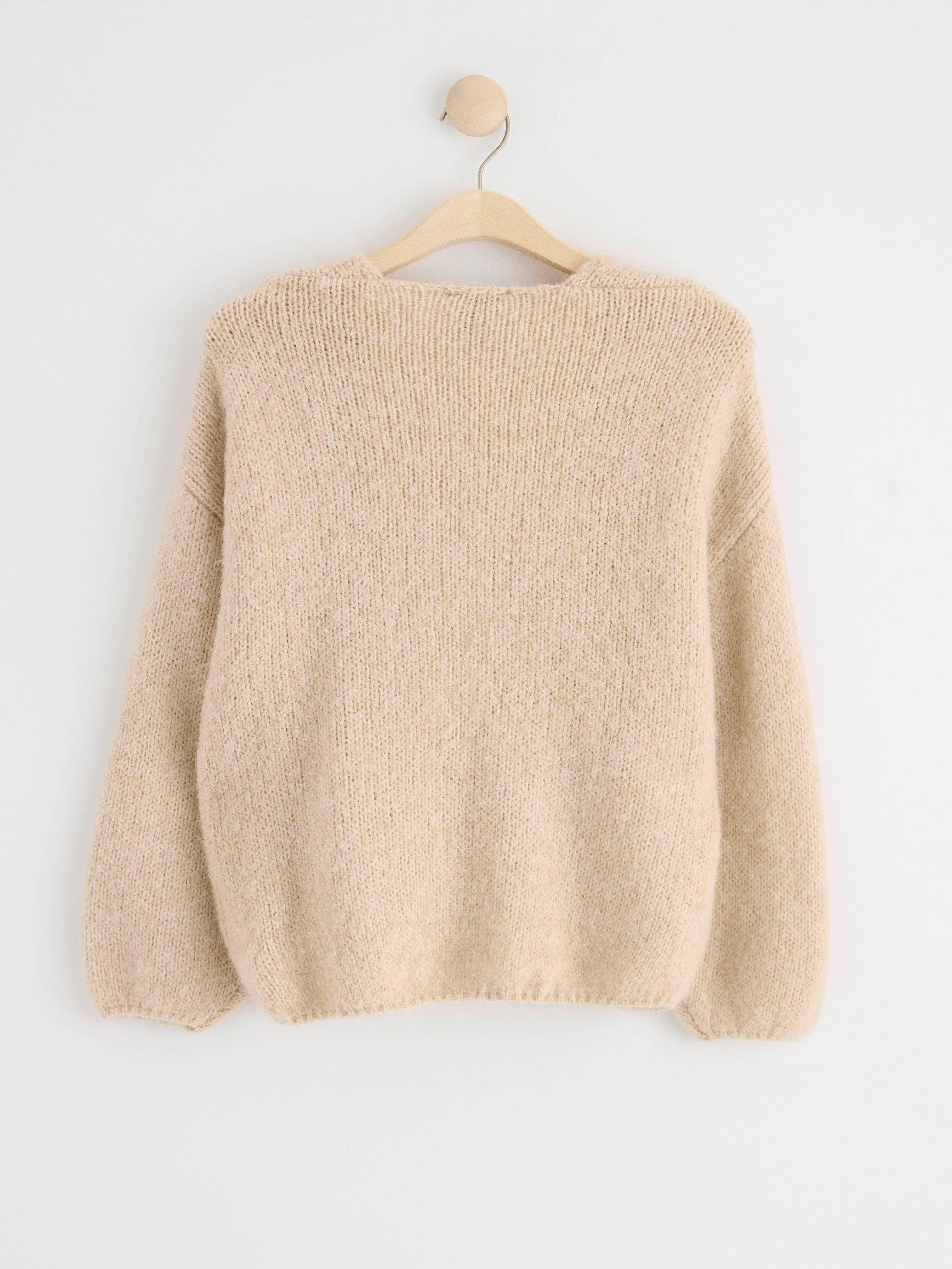 Knitted cardigan beige