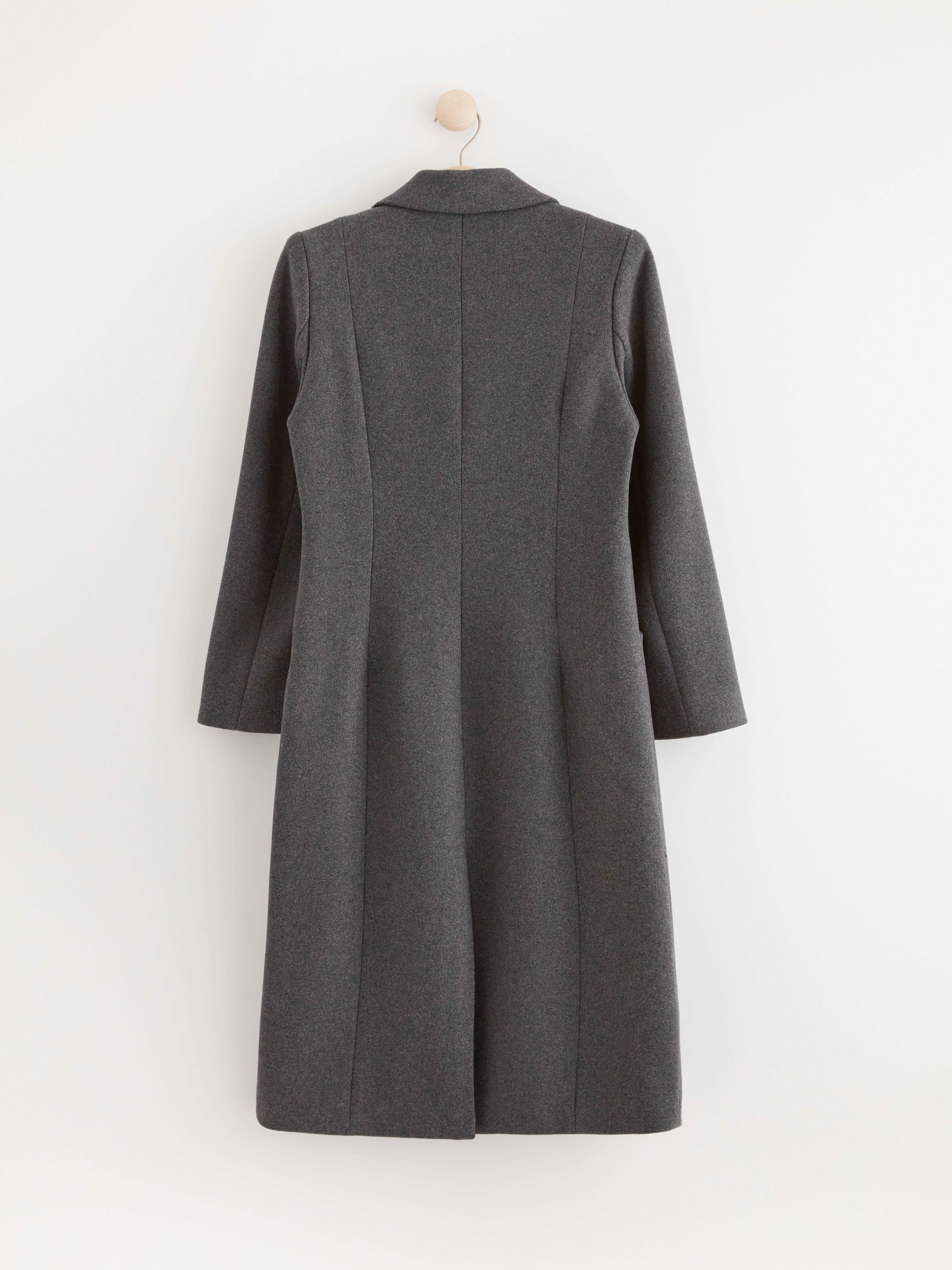 Coat in wool blend Dark Grey Melange