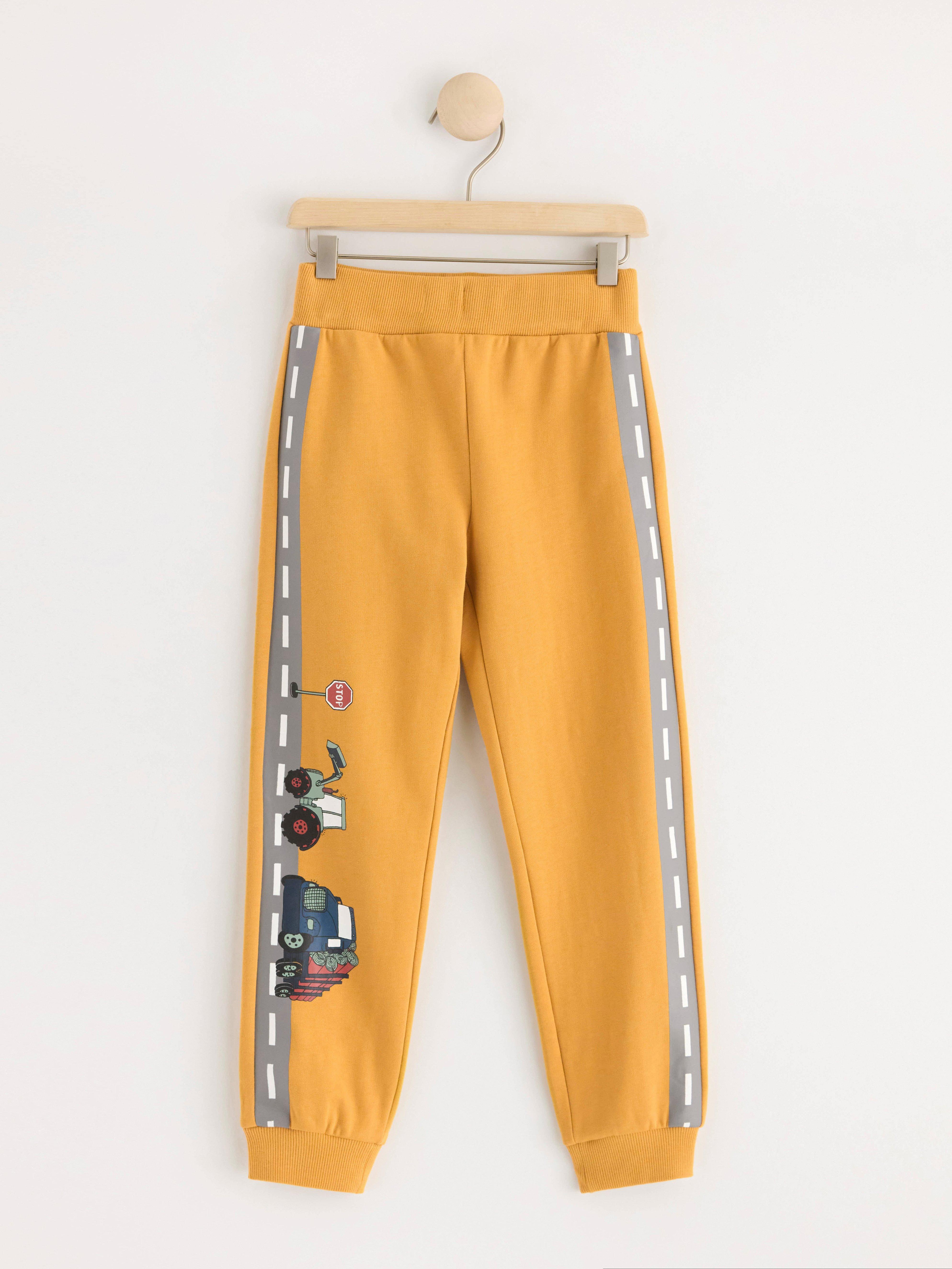 Joggers with working vehicles Dusty Yellow