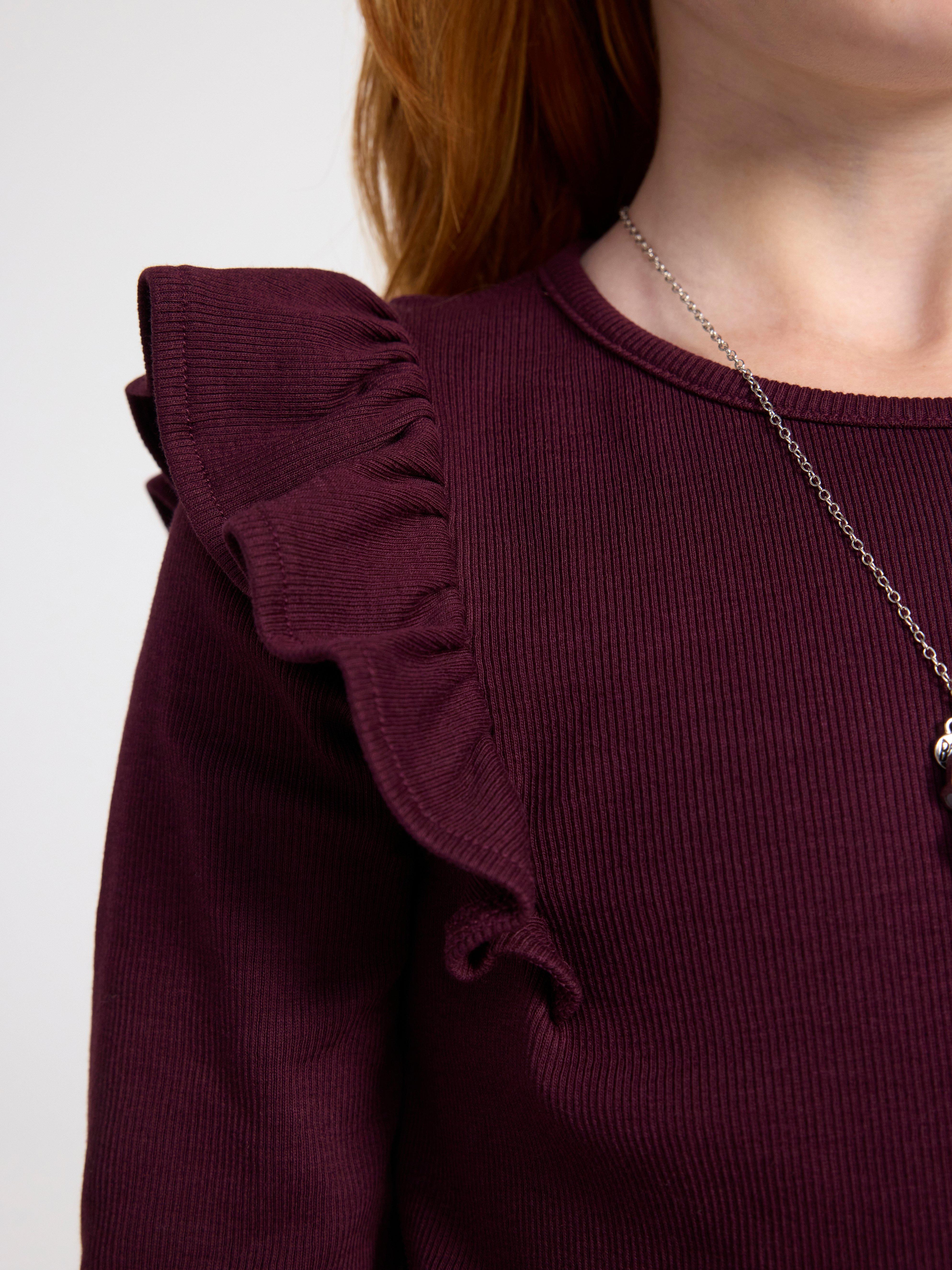 Long sleeve ribbed top Dark Lilac
