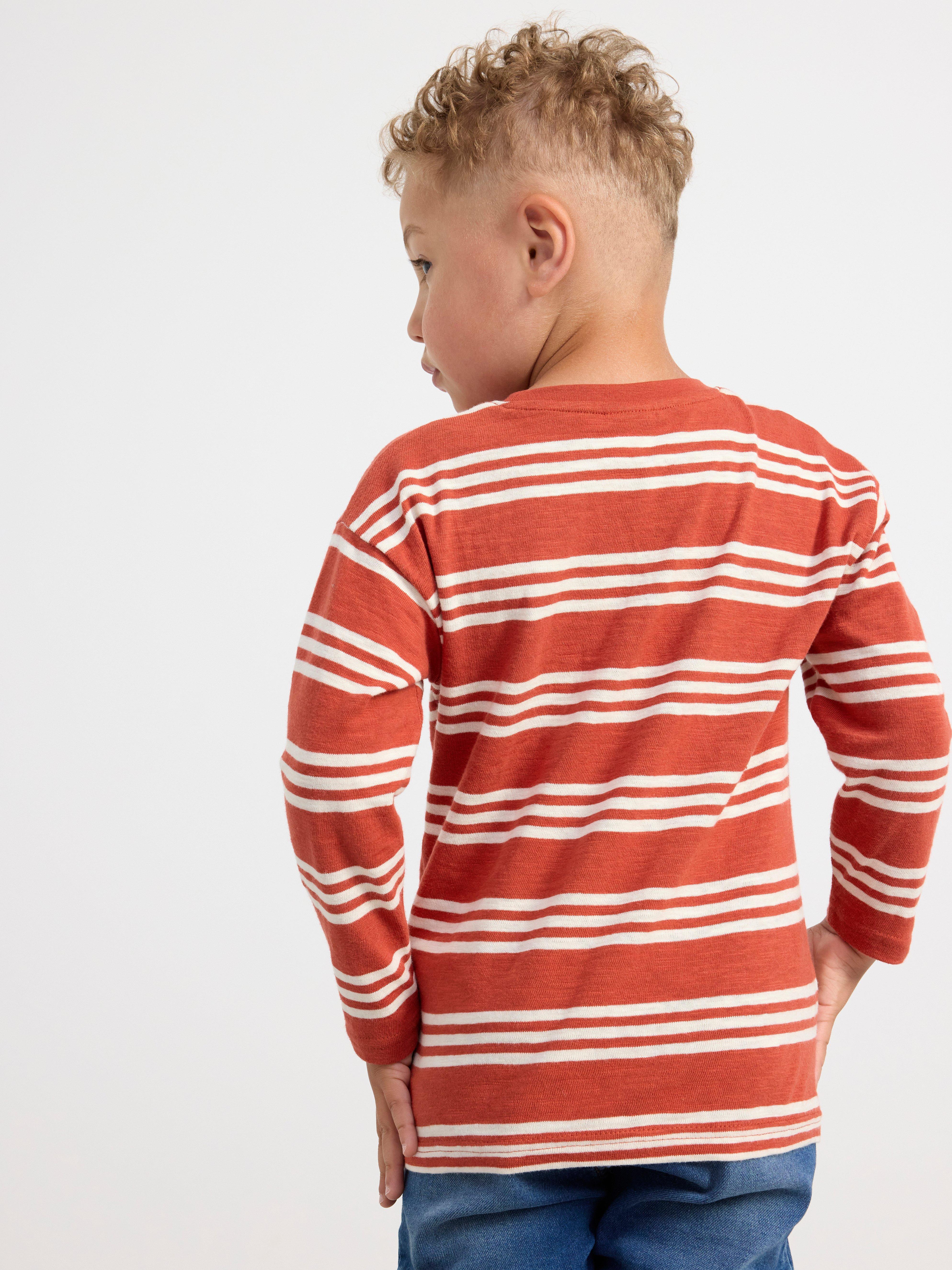 Long sleeve top with stripes Dark Dusty Red
