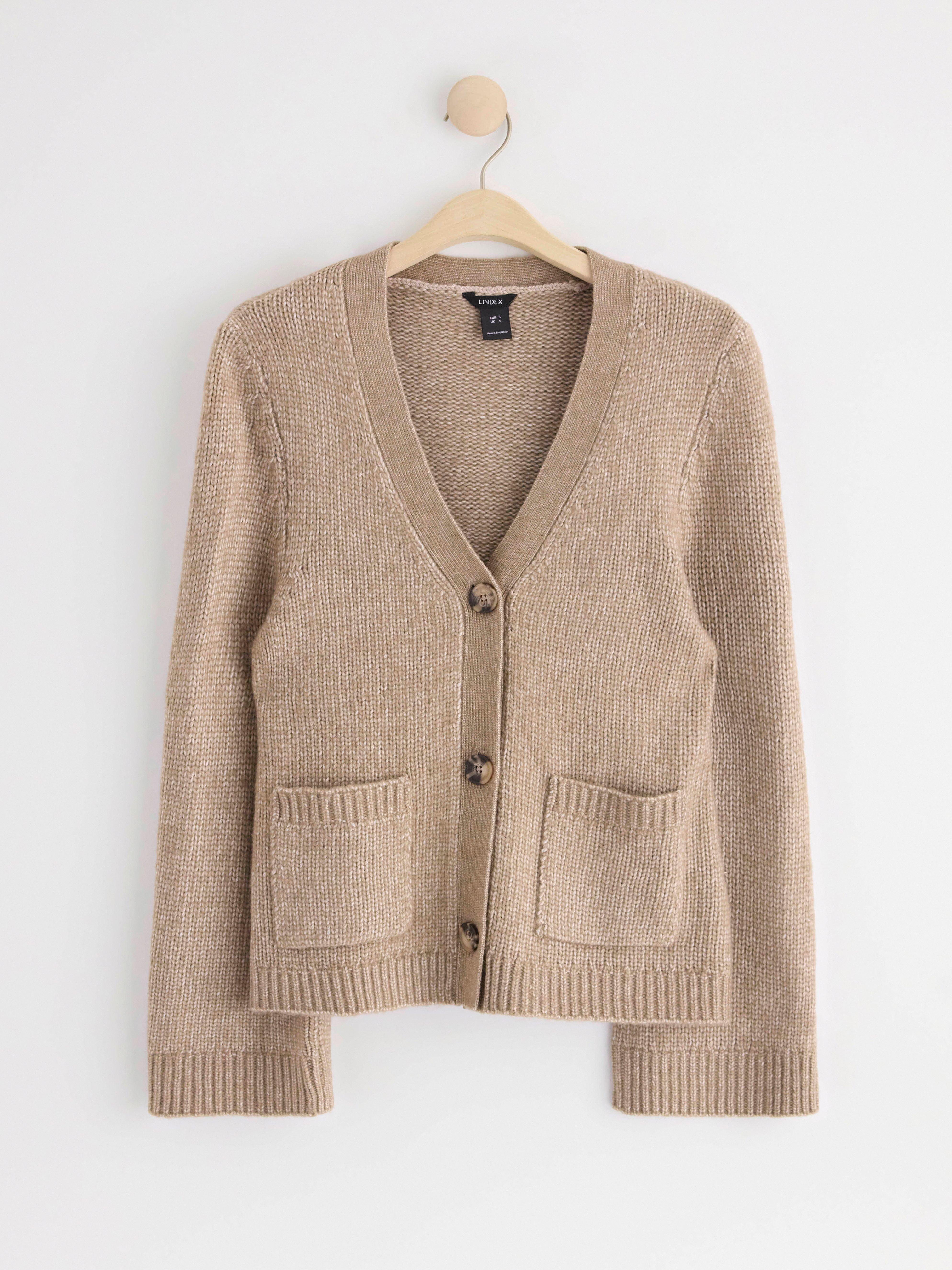 Knitted cardigan Light Dusty Brown