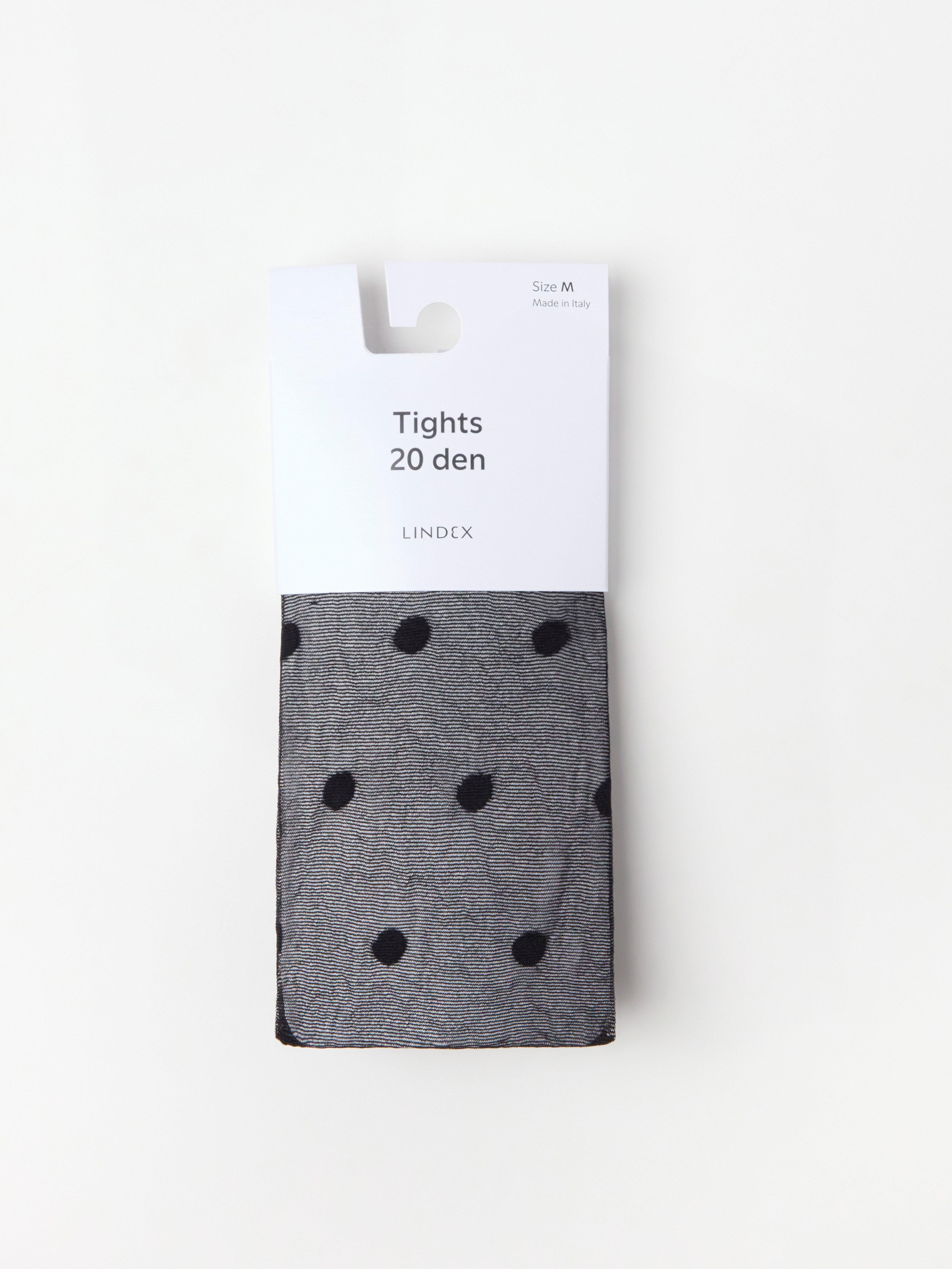 20 denier semi shine tights with dots Black
