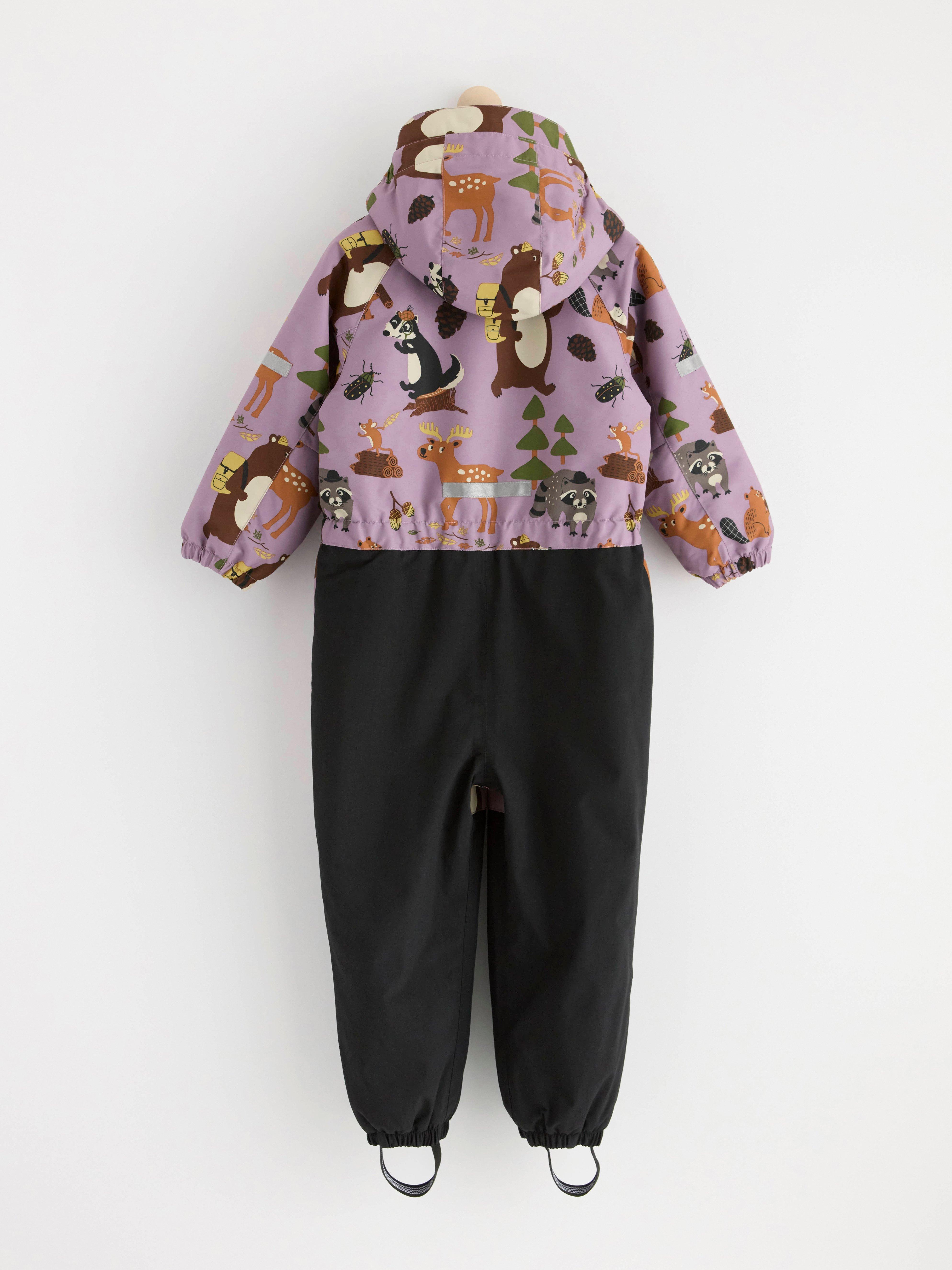 FIX Overall with animal print waterproof Light Dusty Lilac