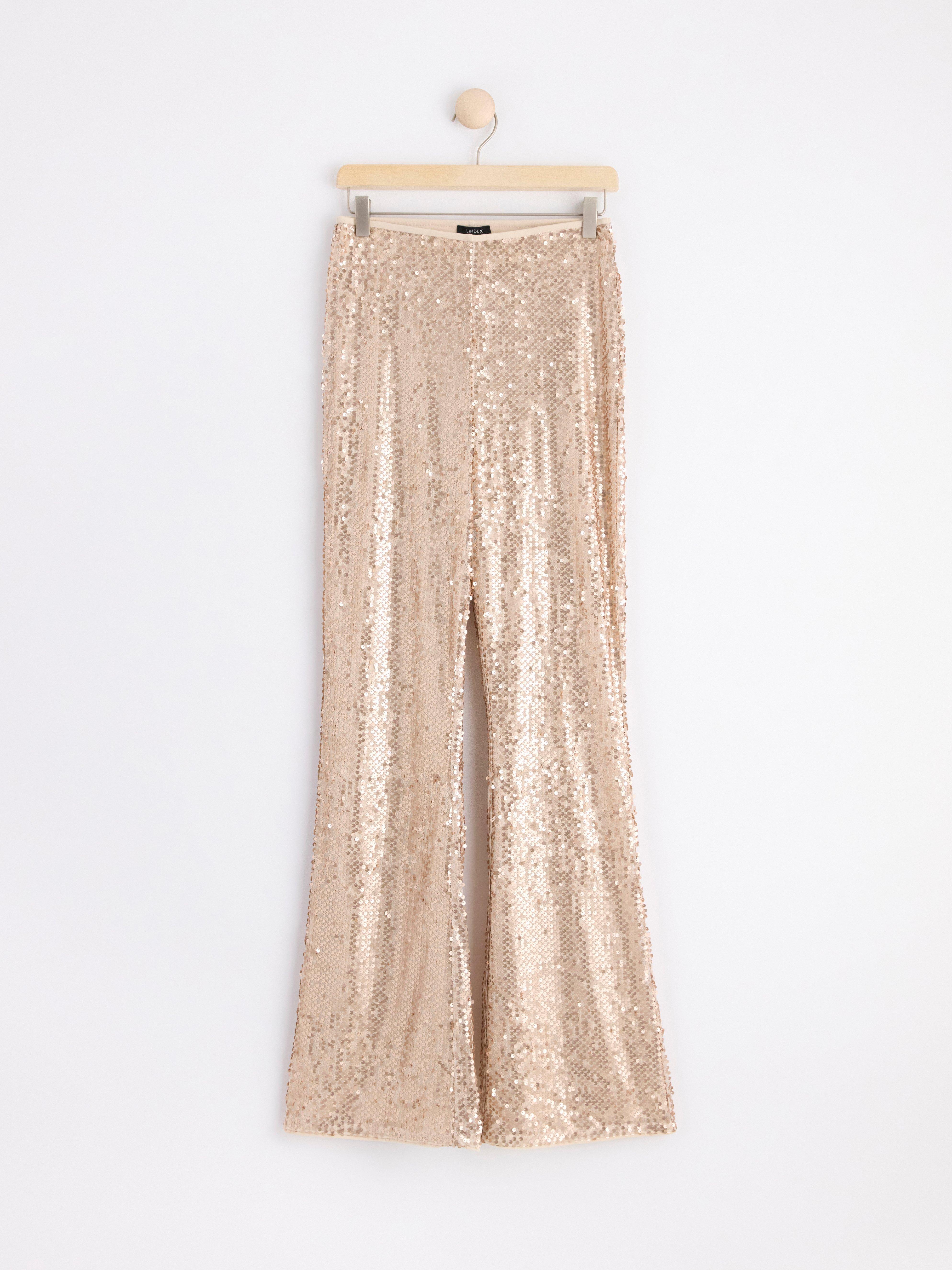 Sequin trousers Light Beige