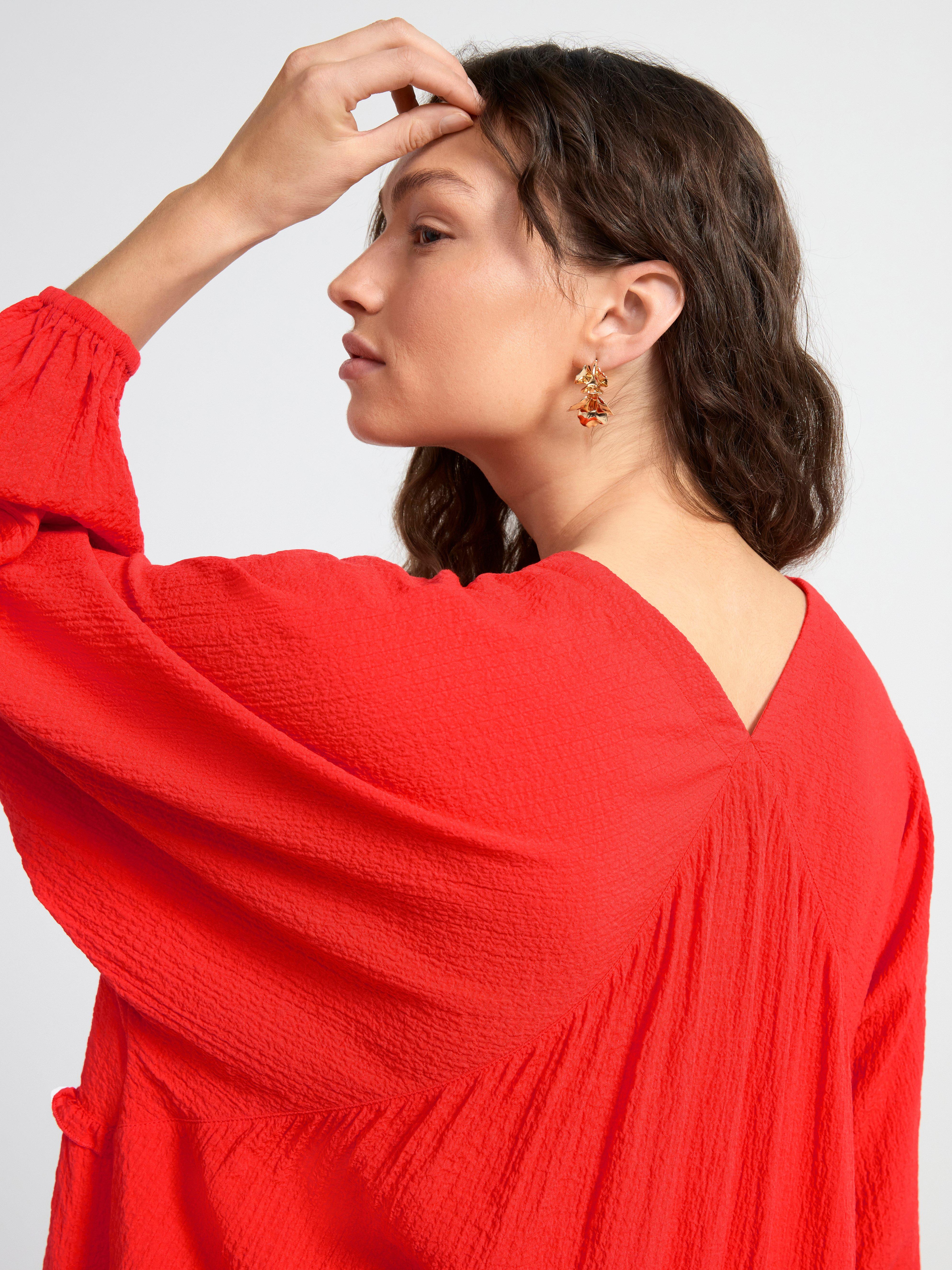 Mini dress with wide sleeves Red