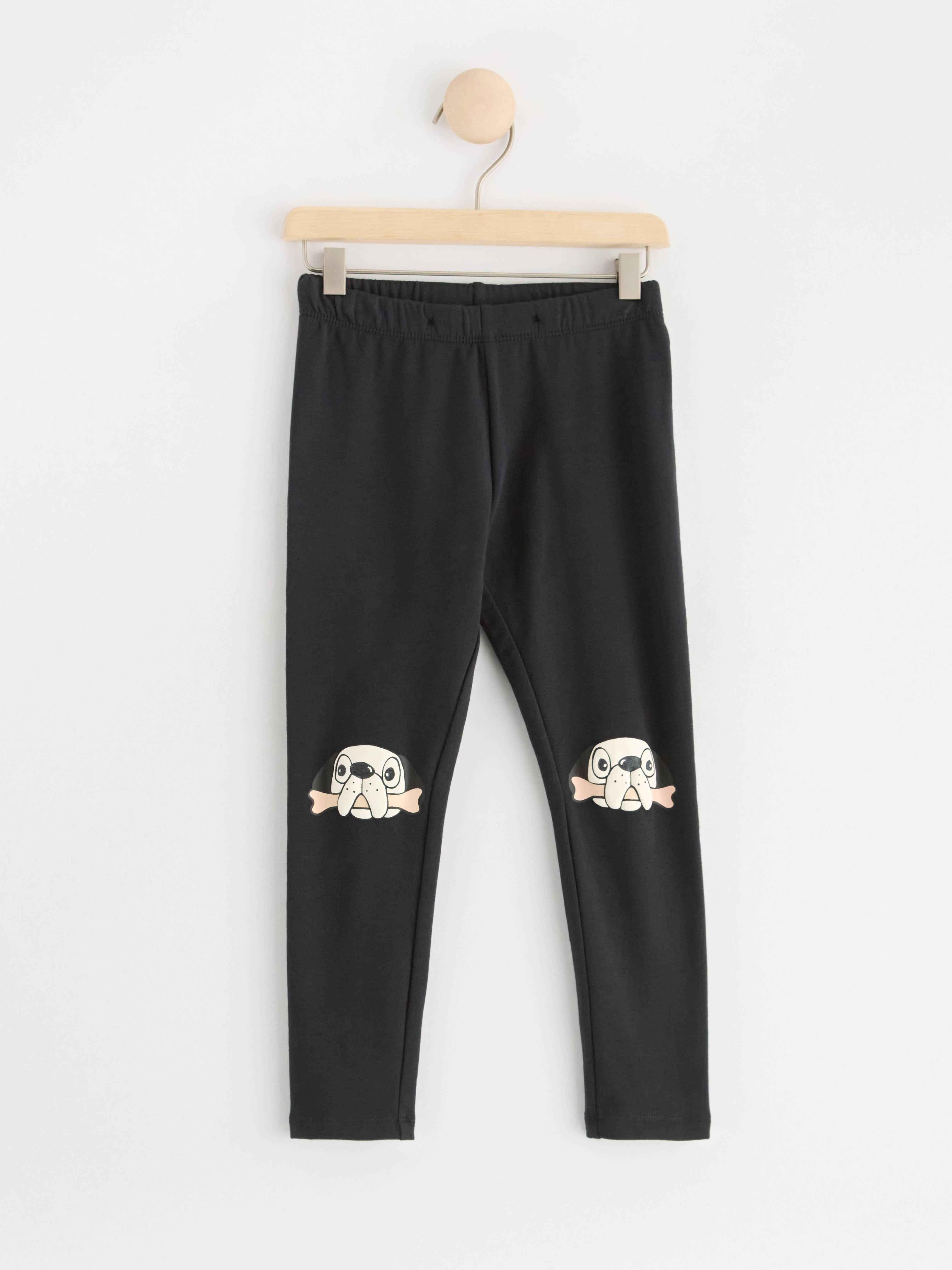 Leggings with dogs at the knees Offblack